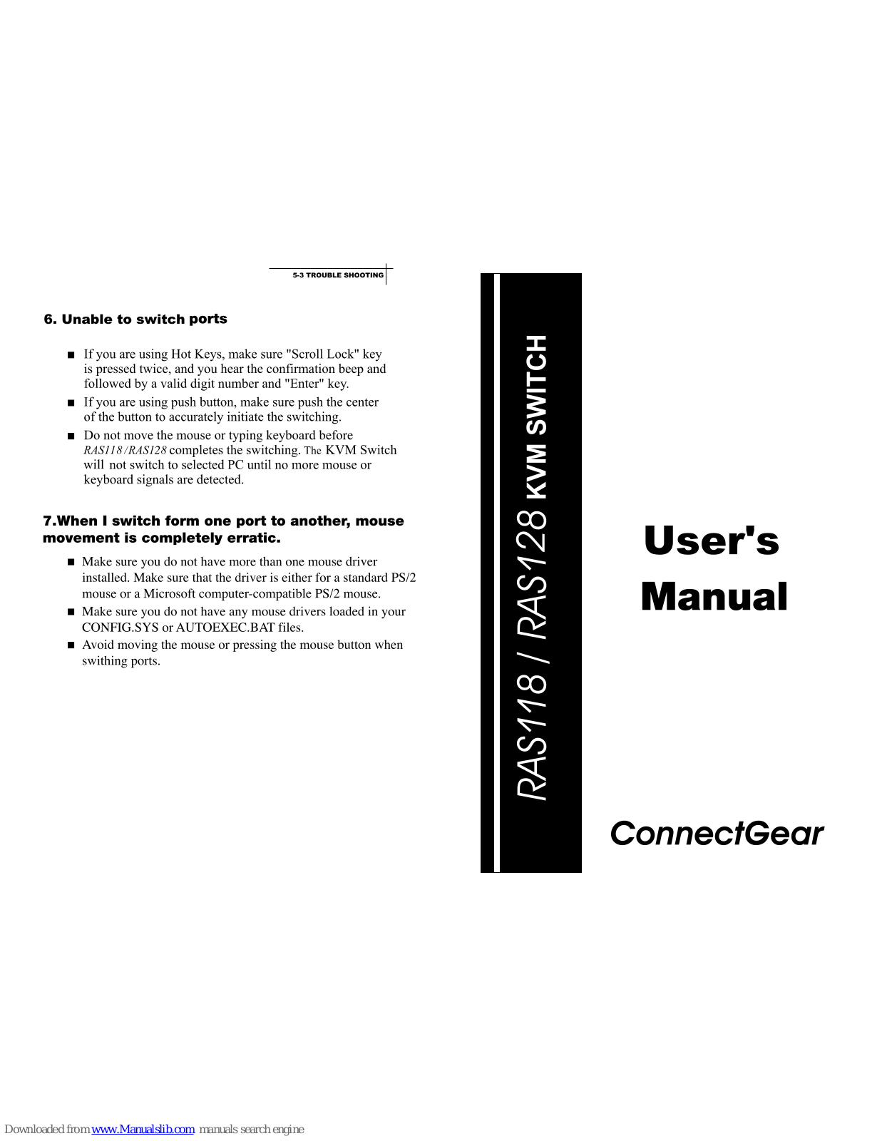 ConnectGear RAS118, RAS128 User Manual