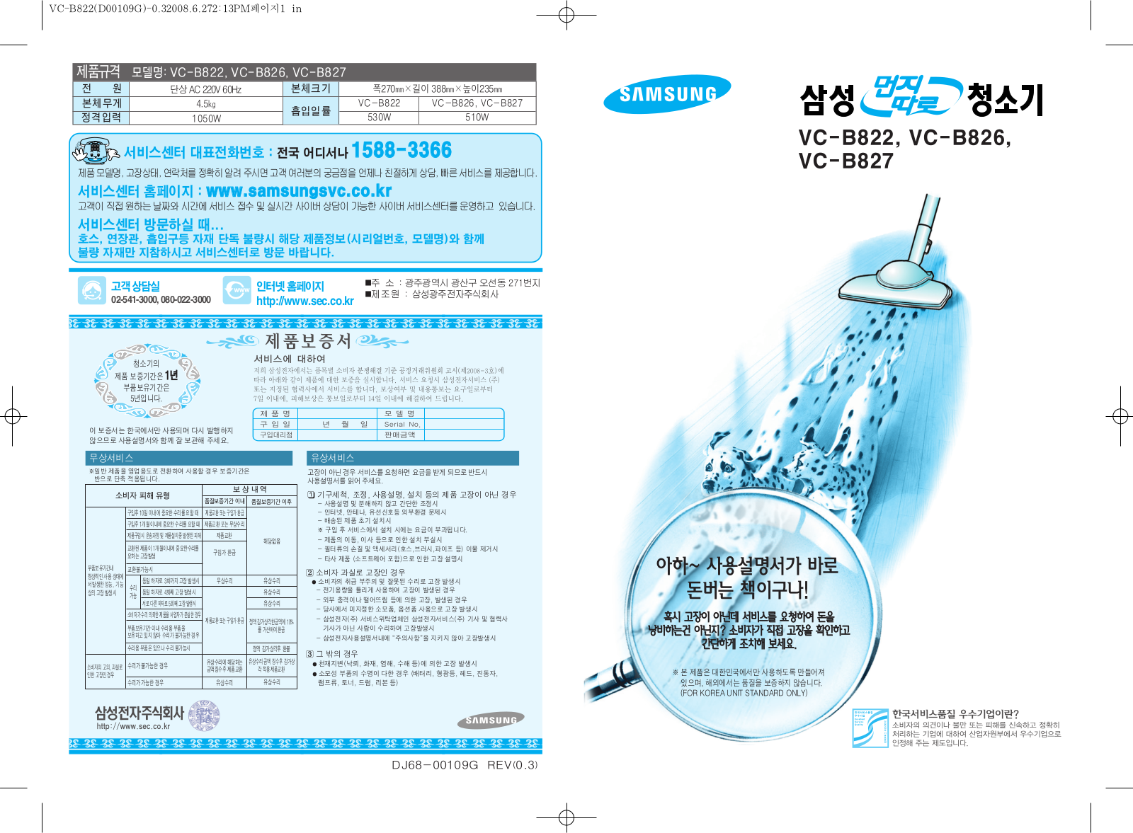 Samsung VC-B822, VC-B827, VC-B826 INTRODUCTION