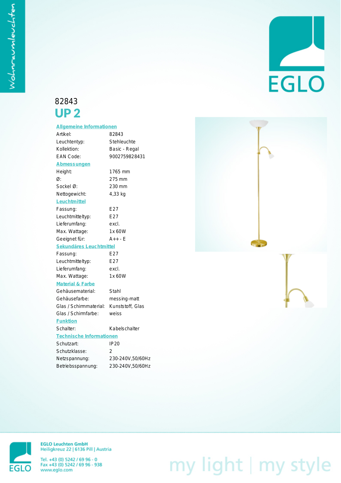 Eglo 82843 Service Manual