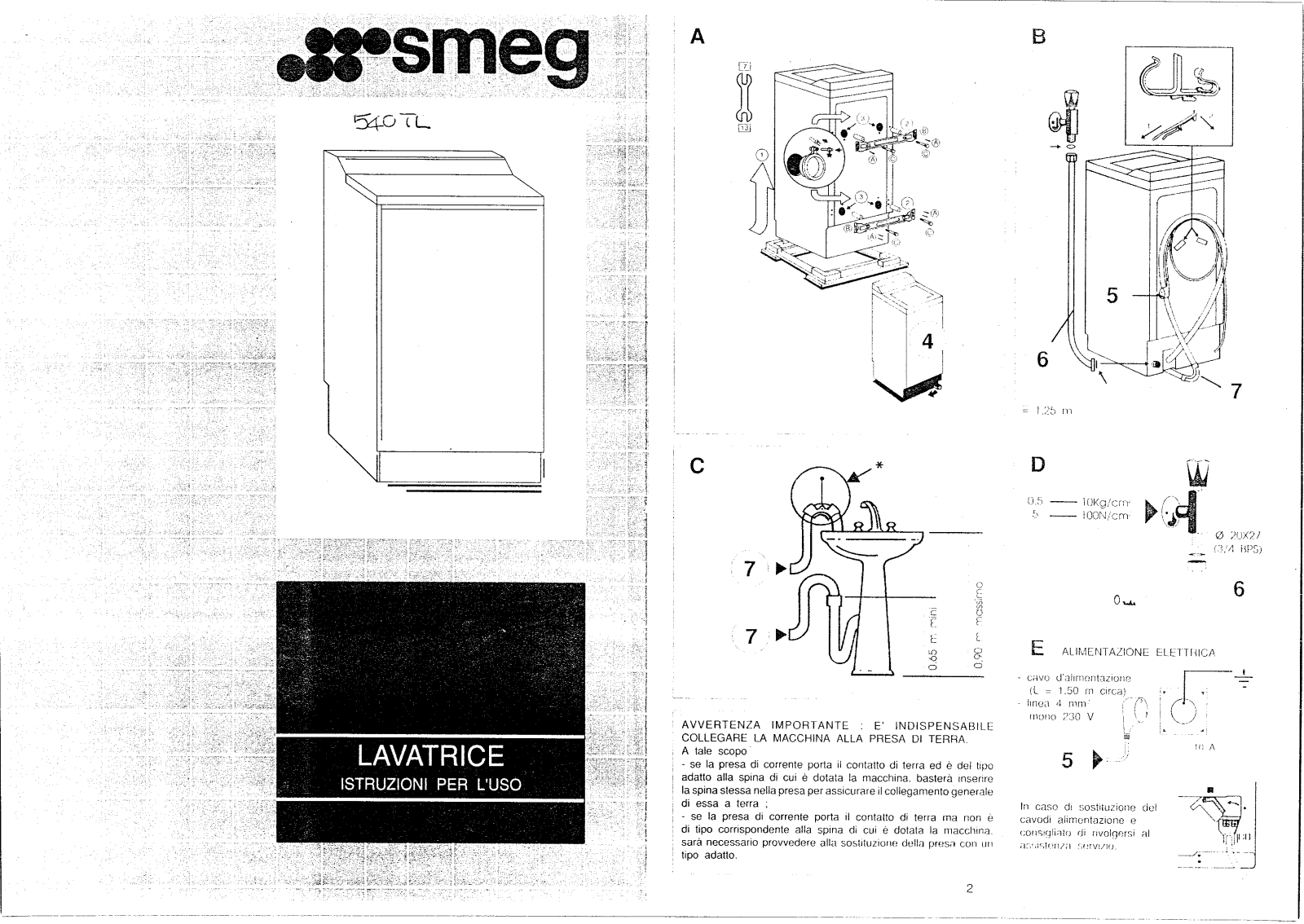 Smeg Lavatrice Instructions Manual