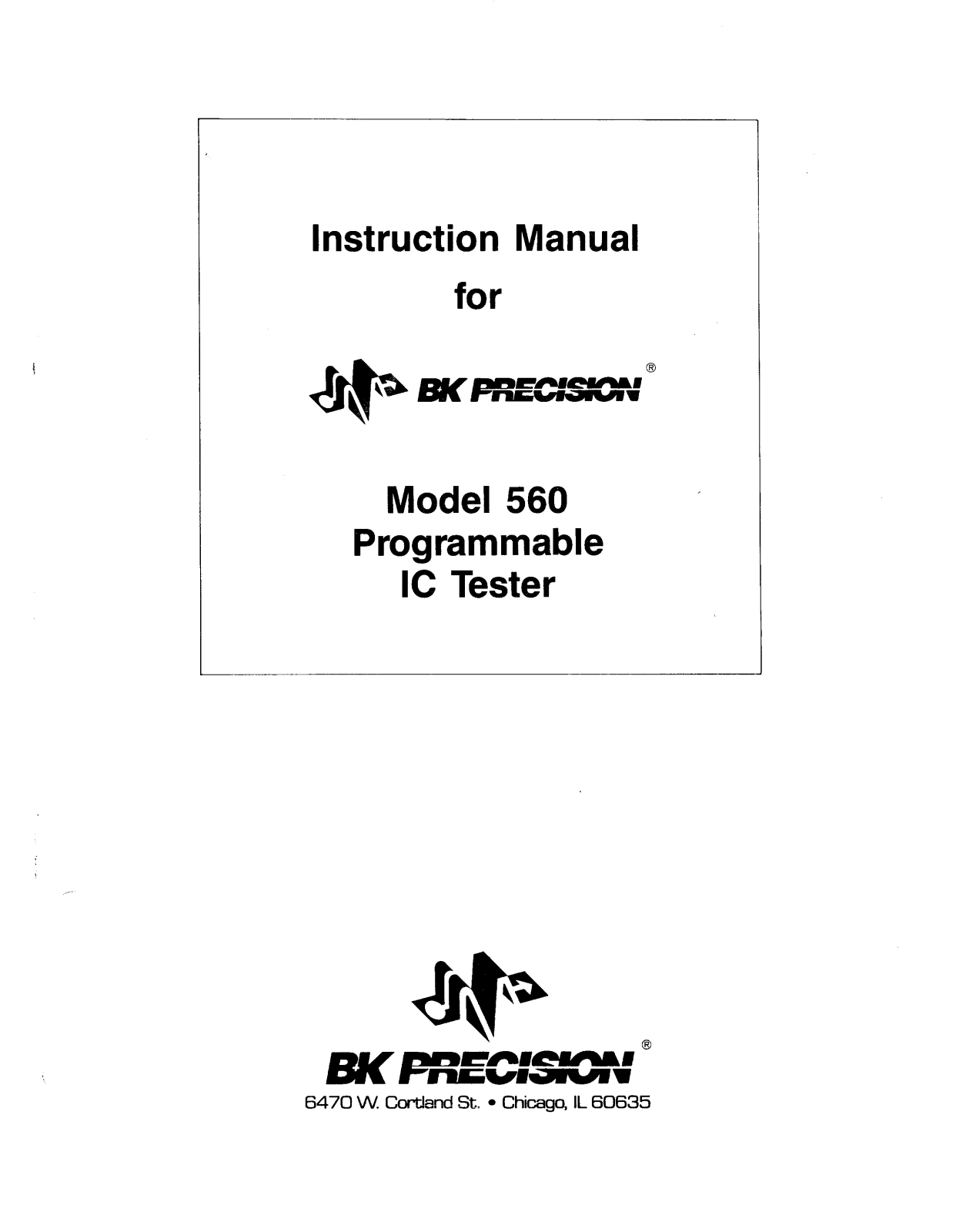 BK Precision 560 User Manual