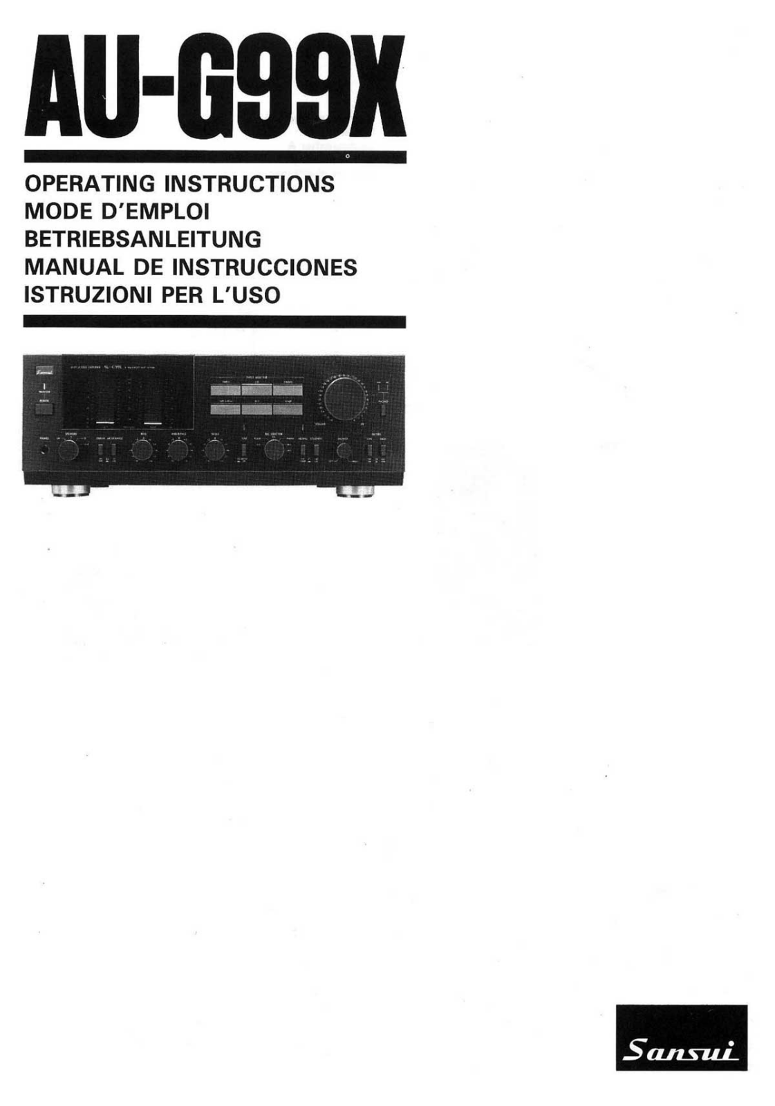 Sansui AUG-99-X Owners manual