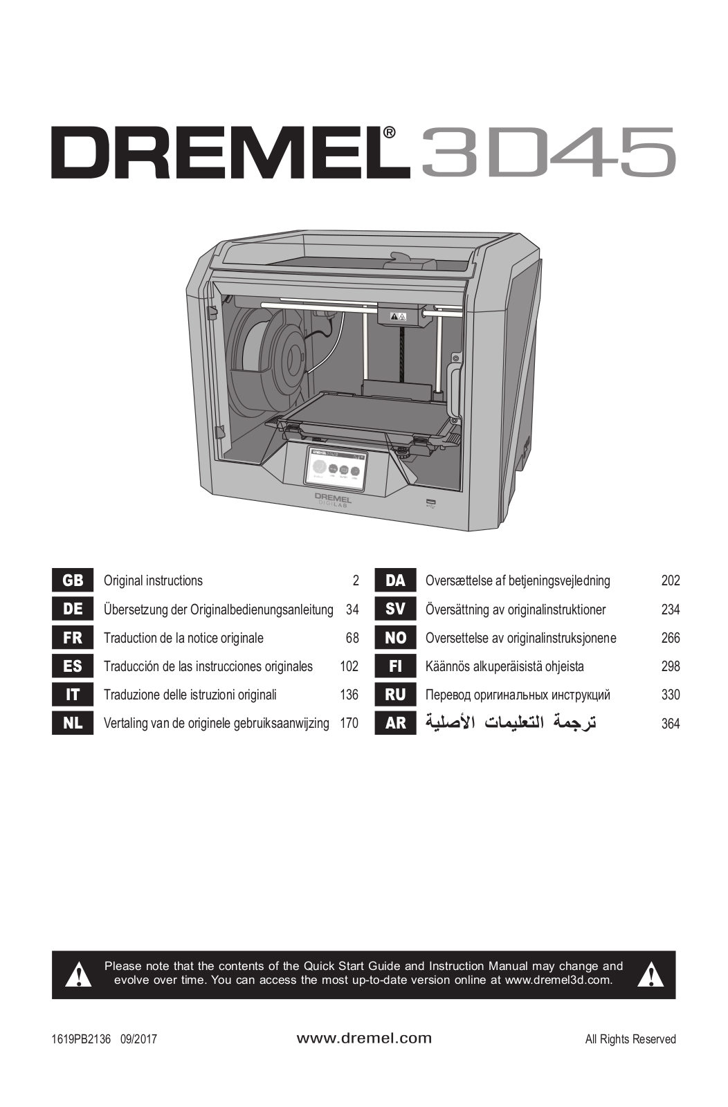 Dremel 3D45 operation manual