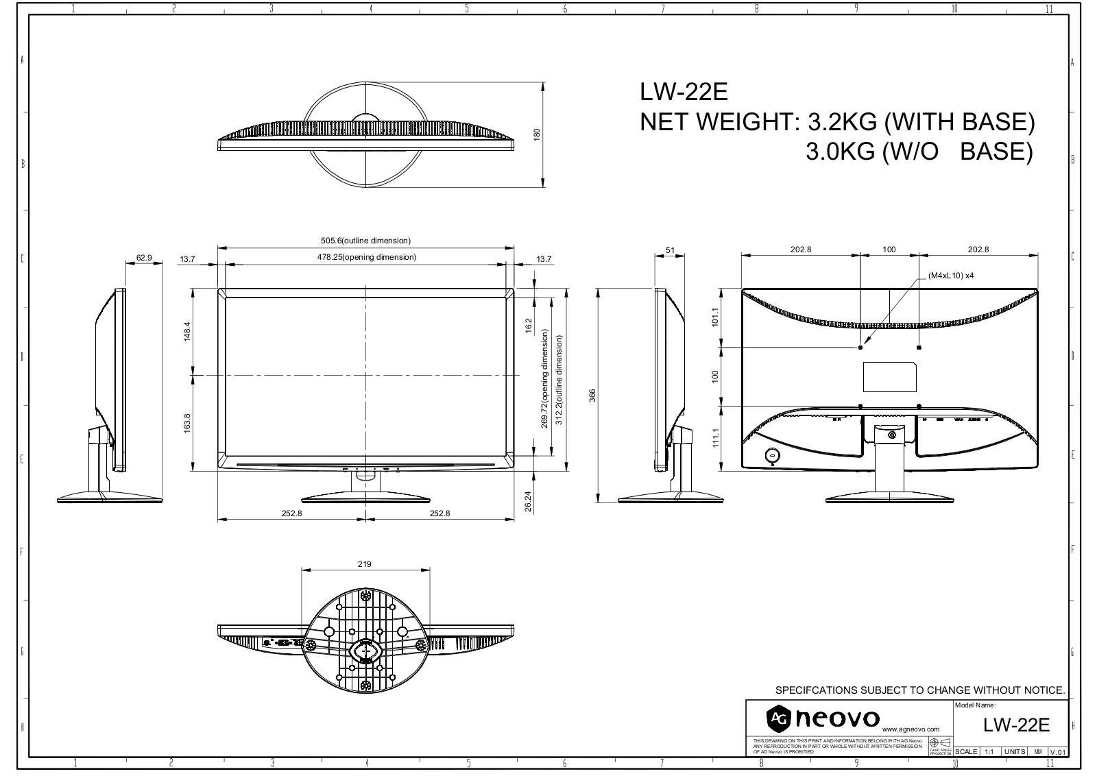 AG neovo LW-22E USER MANUAL