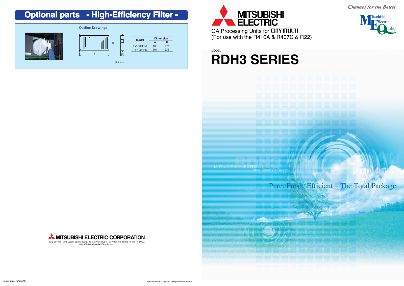 Mitsubishi GUF-50RDH3, GUF-100RDH3 Technical Guide