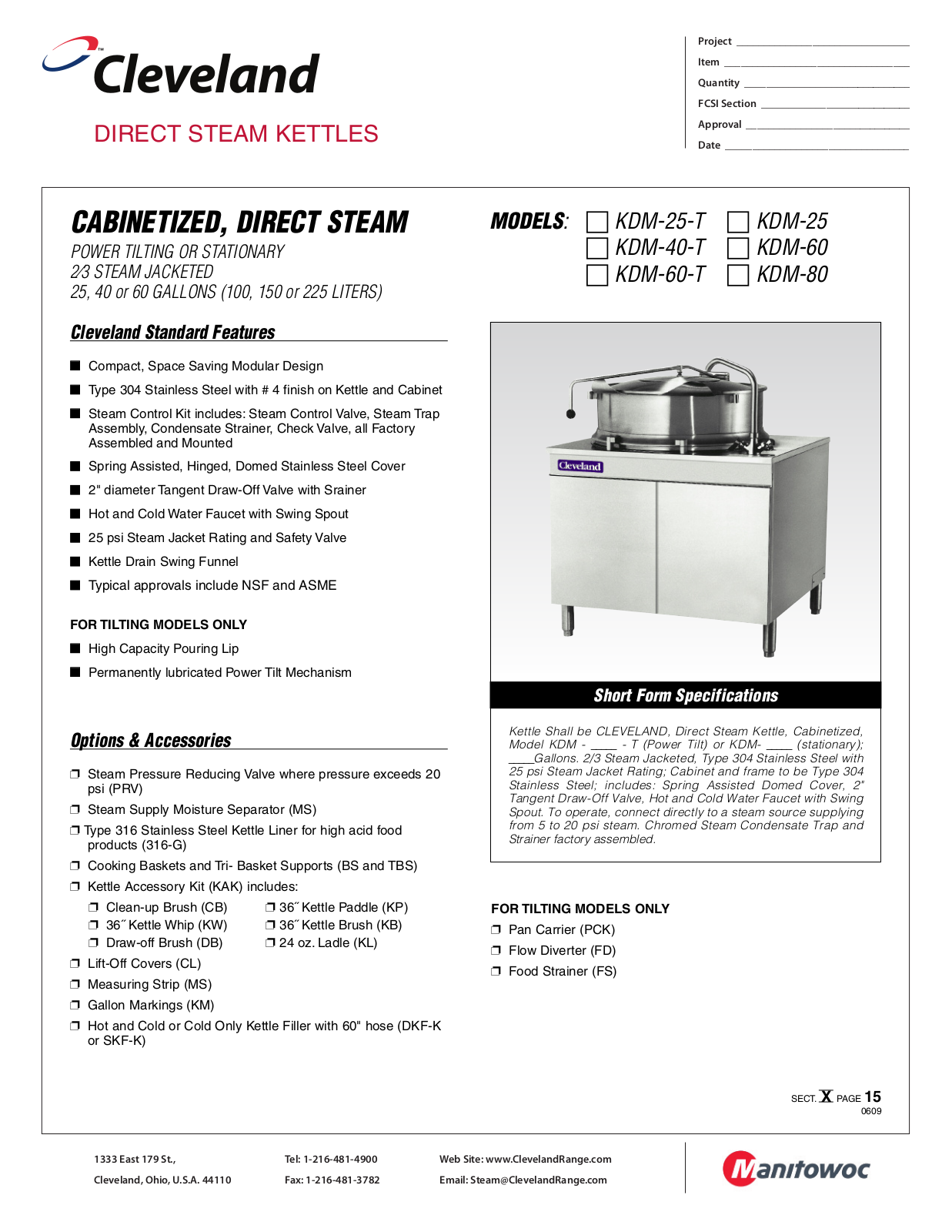 Cleveland KDM-25 User Manual