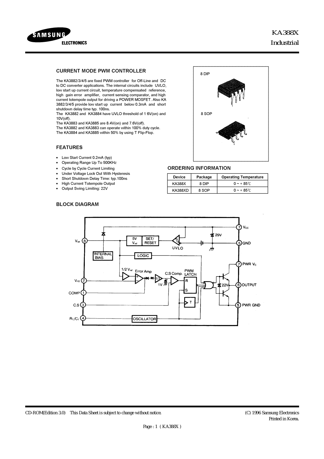 Samsung KA388X Datasheet