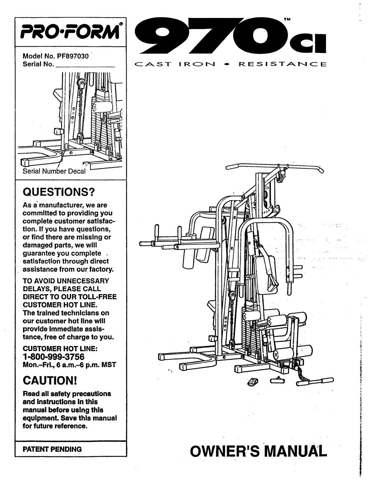 ProForm PF897030 User Manual