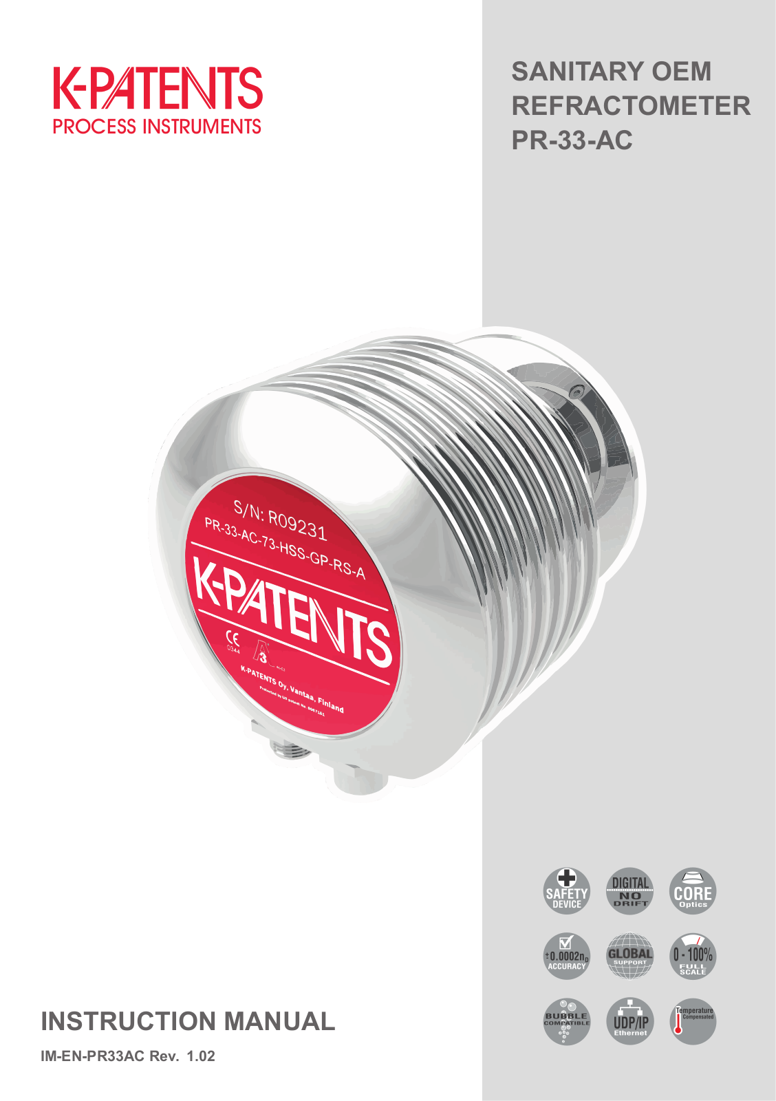 K-Patents PR-33-AC User Manual