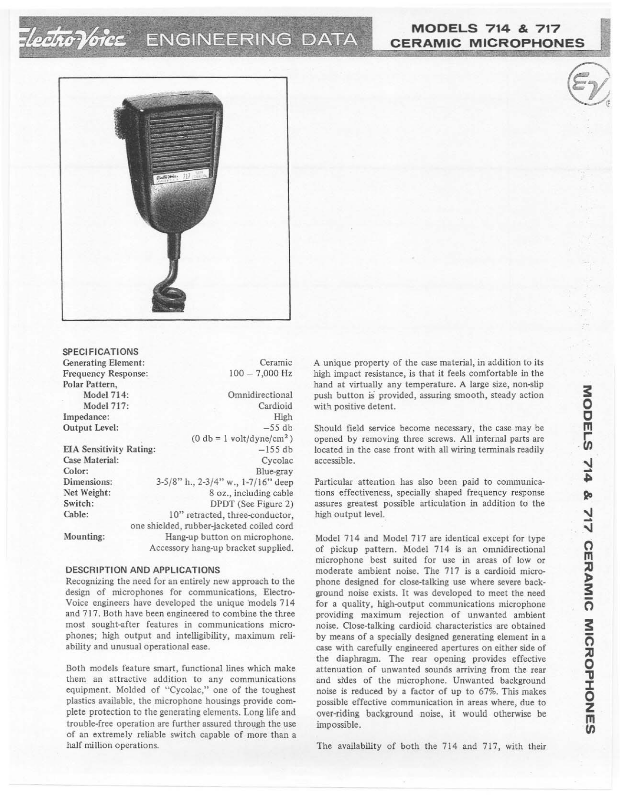 Electro-Voice 714, 717 User Manual