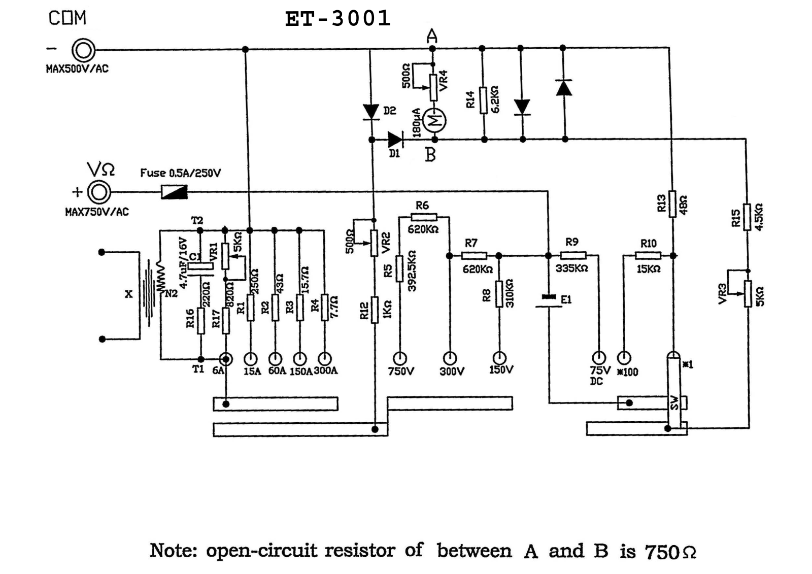 Minipa ET-3001, ET-2000 Schematic