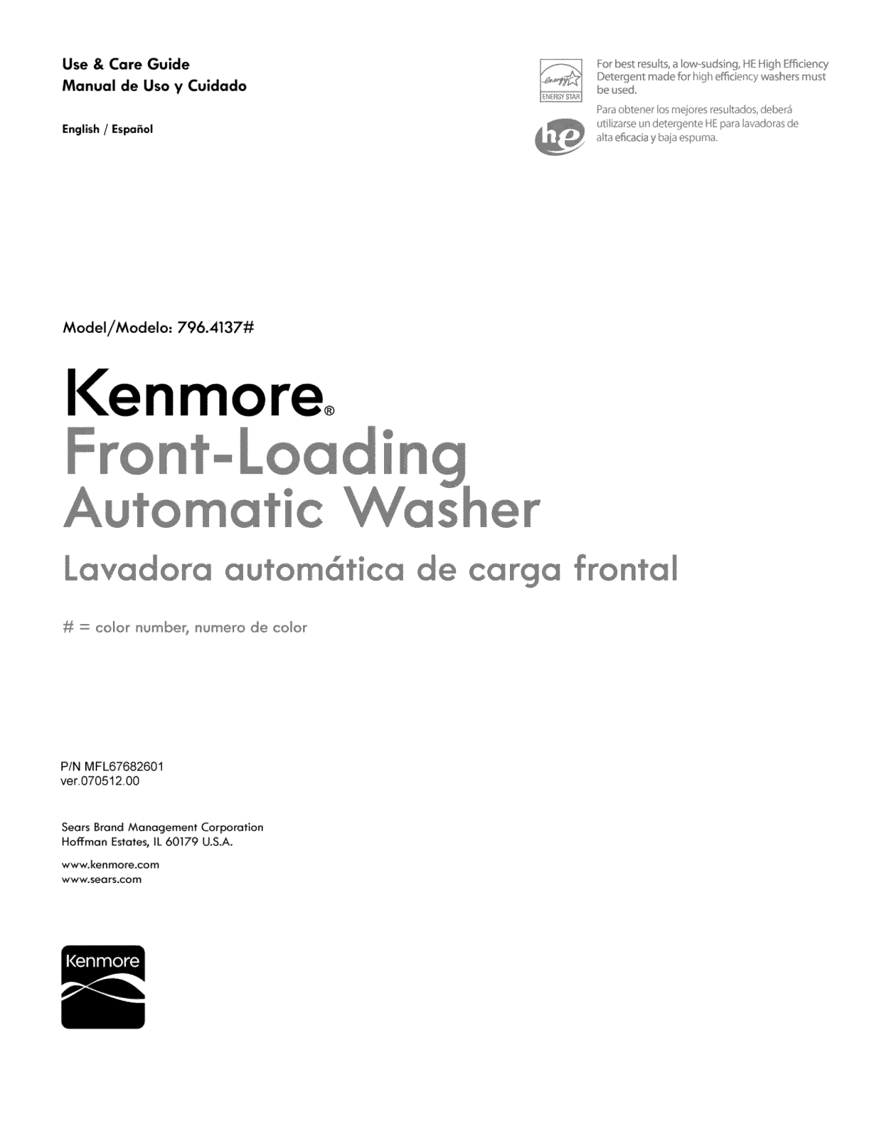 Kenmore 79641373210, 79641373211, 79641379211 Owner’s Manual