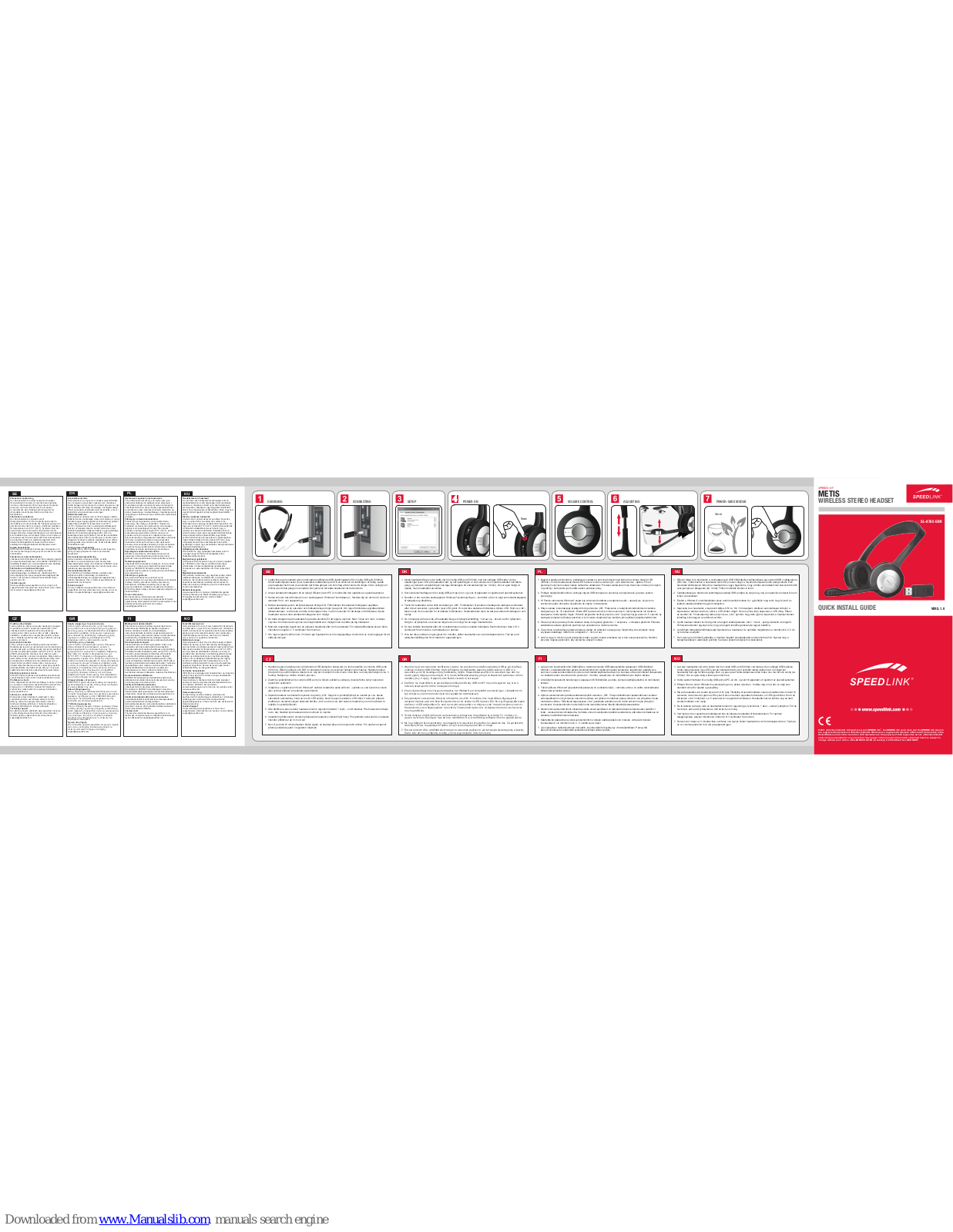 SpeedLink Metis, Metis SL-8765-SBK Quick Install Manual