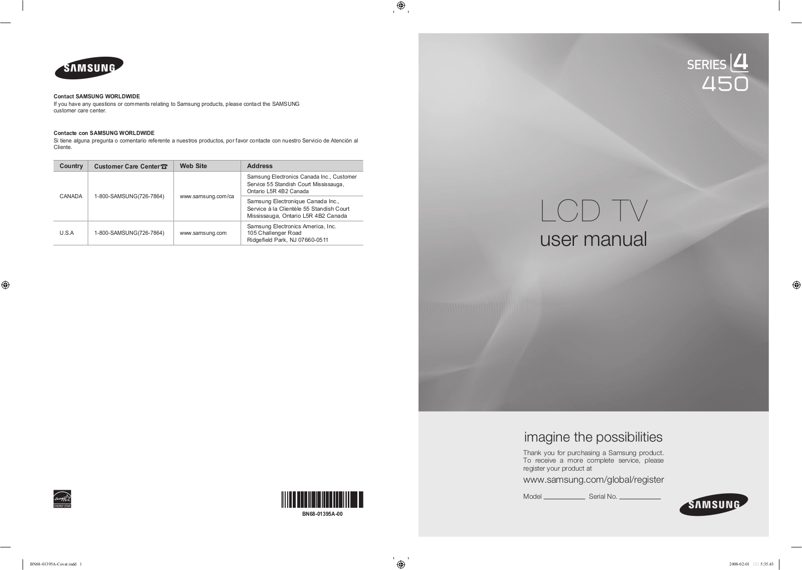 Samsung LN40A450C1DXZA User Manual