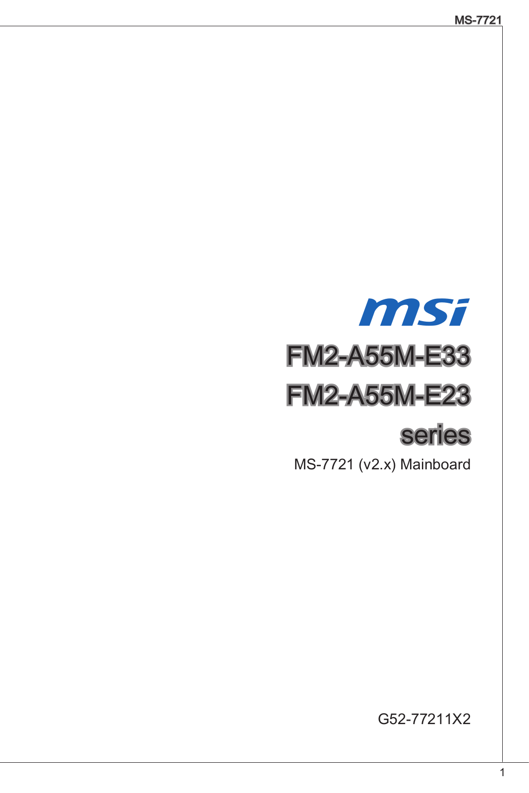 MSI FM2-A55M-E23 User Manual