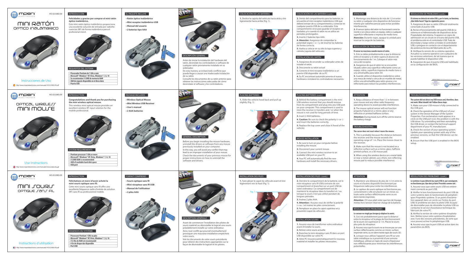 imperii electronics Optical Wireless Mini Mouse Instruction Manual