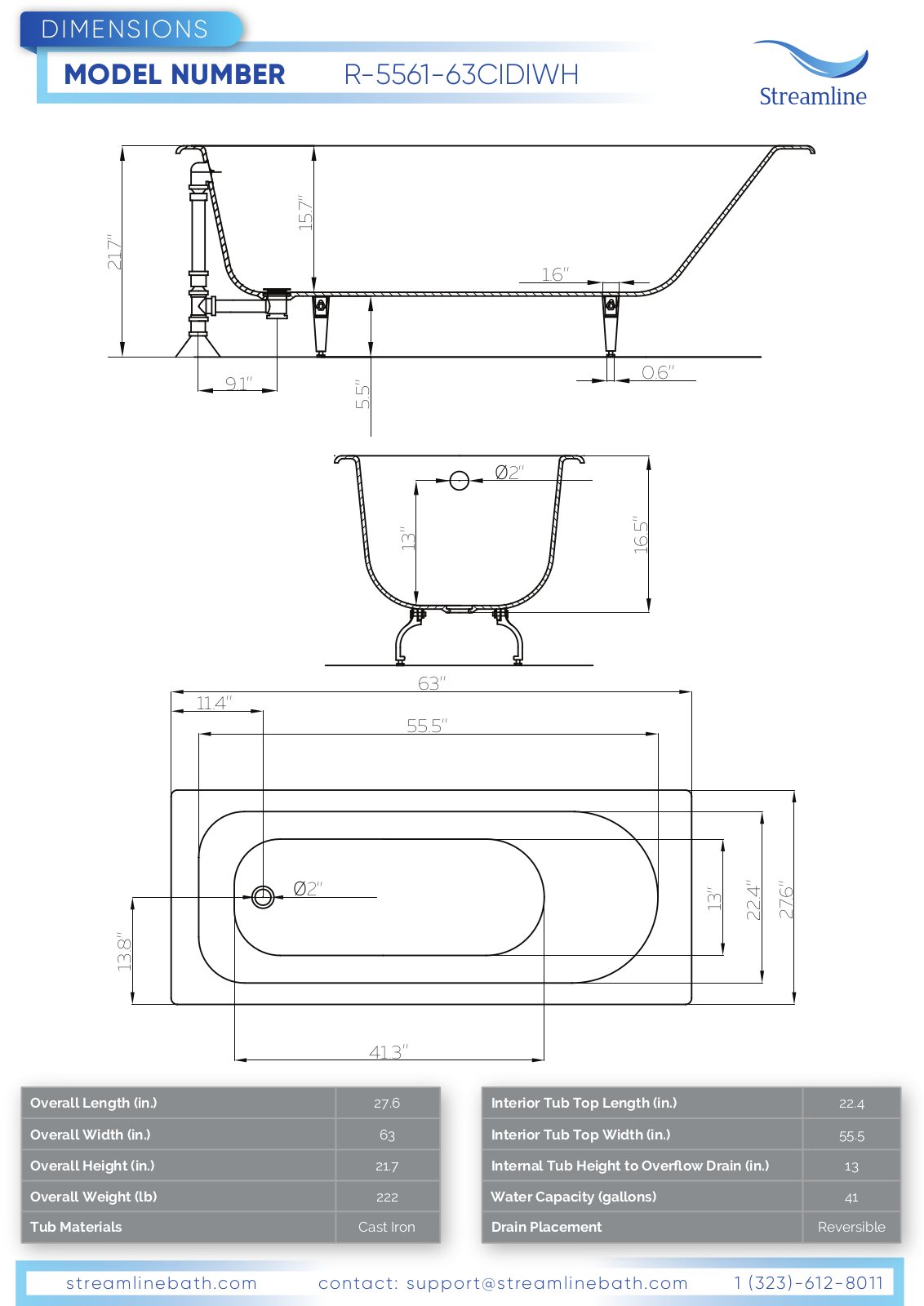 Streamline Bath SLBH5109 Specifications - ManualMachine.com