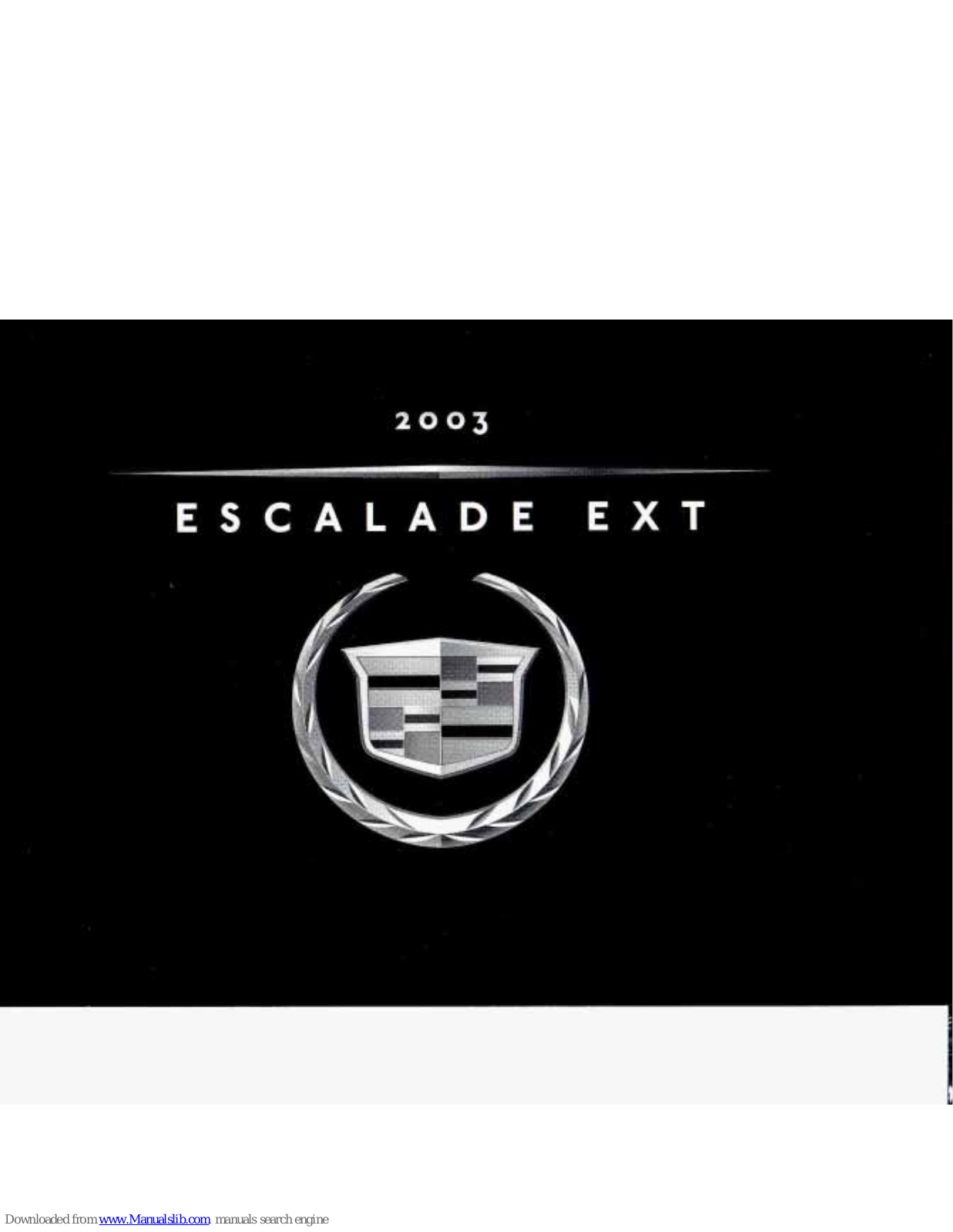 Cadillac 2003 Escalade EXT User Manual - ManualMachine.com