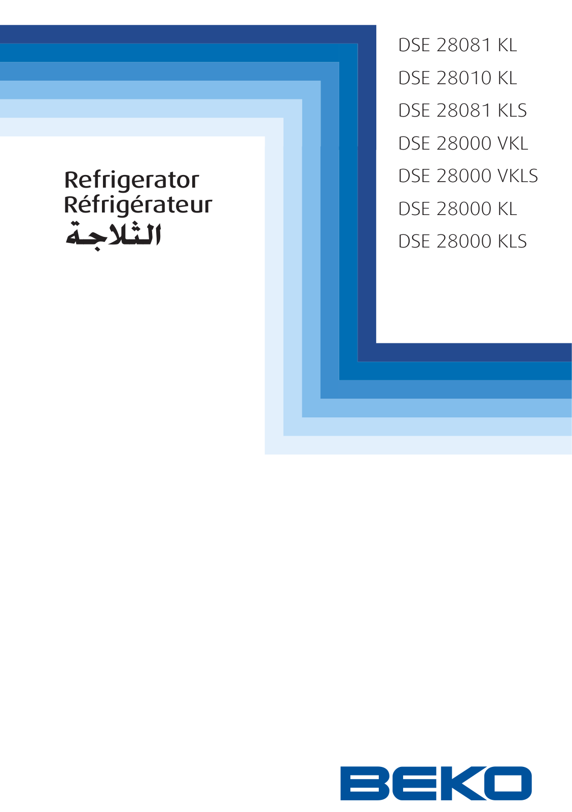 Beko DSE 28000 VKLS, DSE 28081 KL, DSE 28010 KL, DSE 28000 VKL, DSE 28081 KLS User Manual