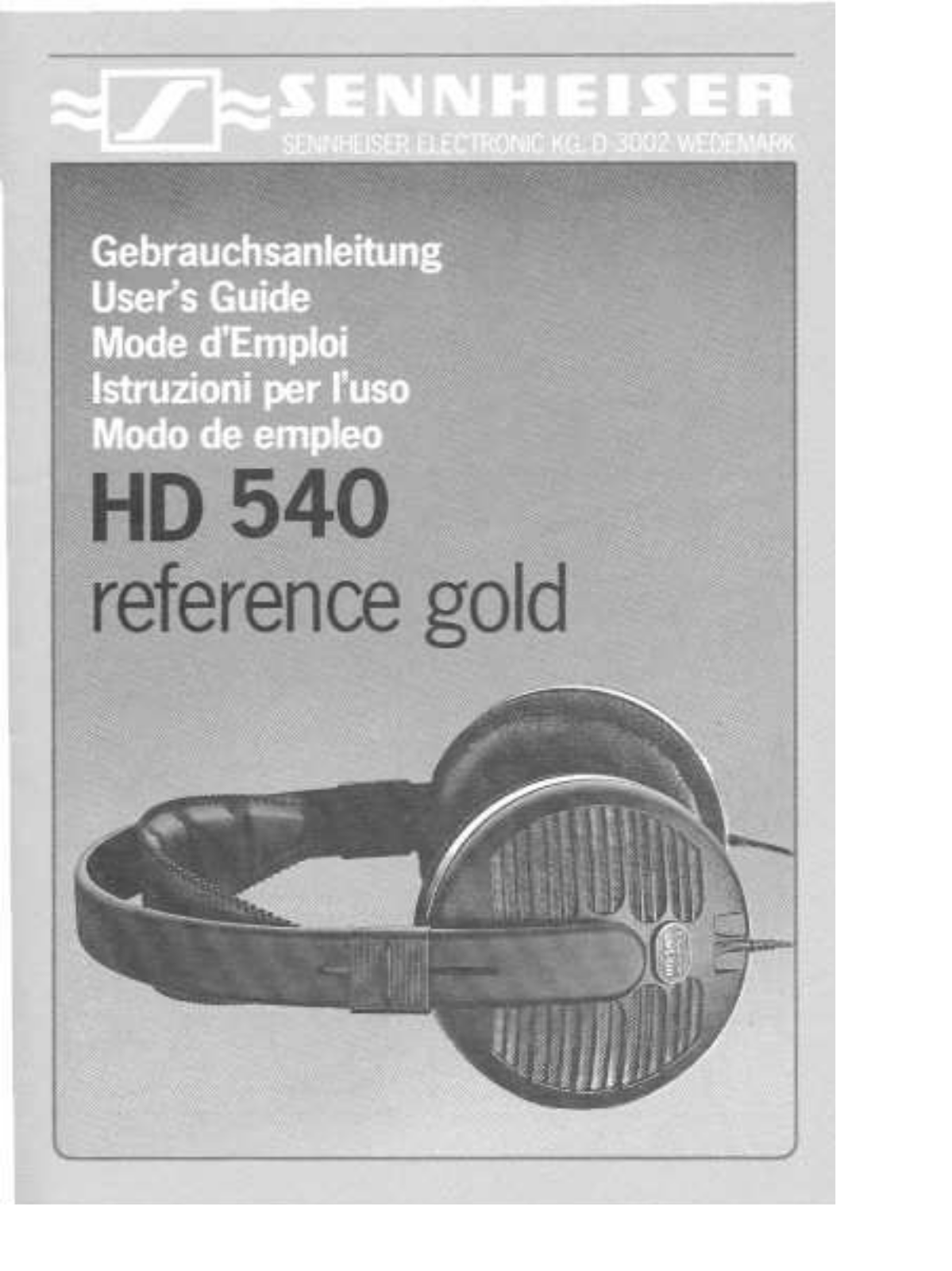 Sennheiser HD 540 reference gold Instruction Manual