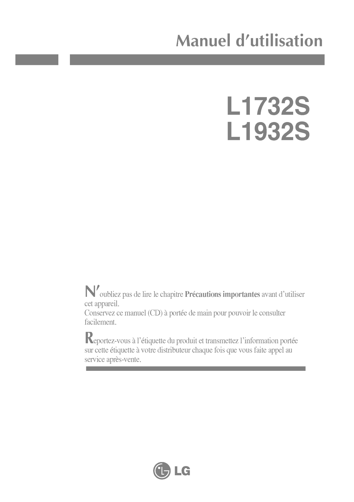 LG L1732P-SN User Manual