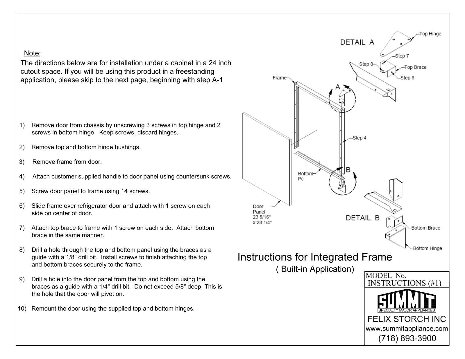 AccuCold FF6BIIF Installation Manual