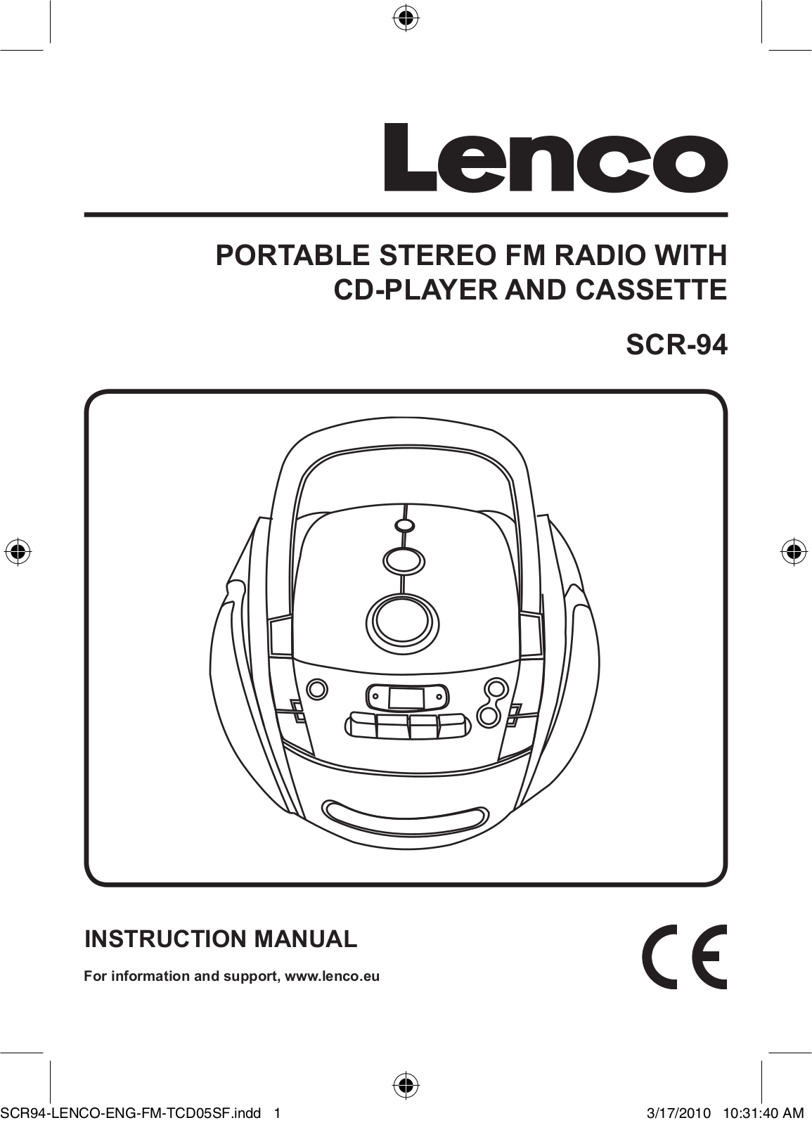 Lenco SCR-94 User Manual