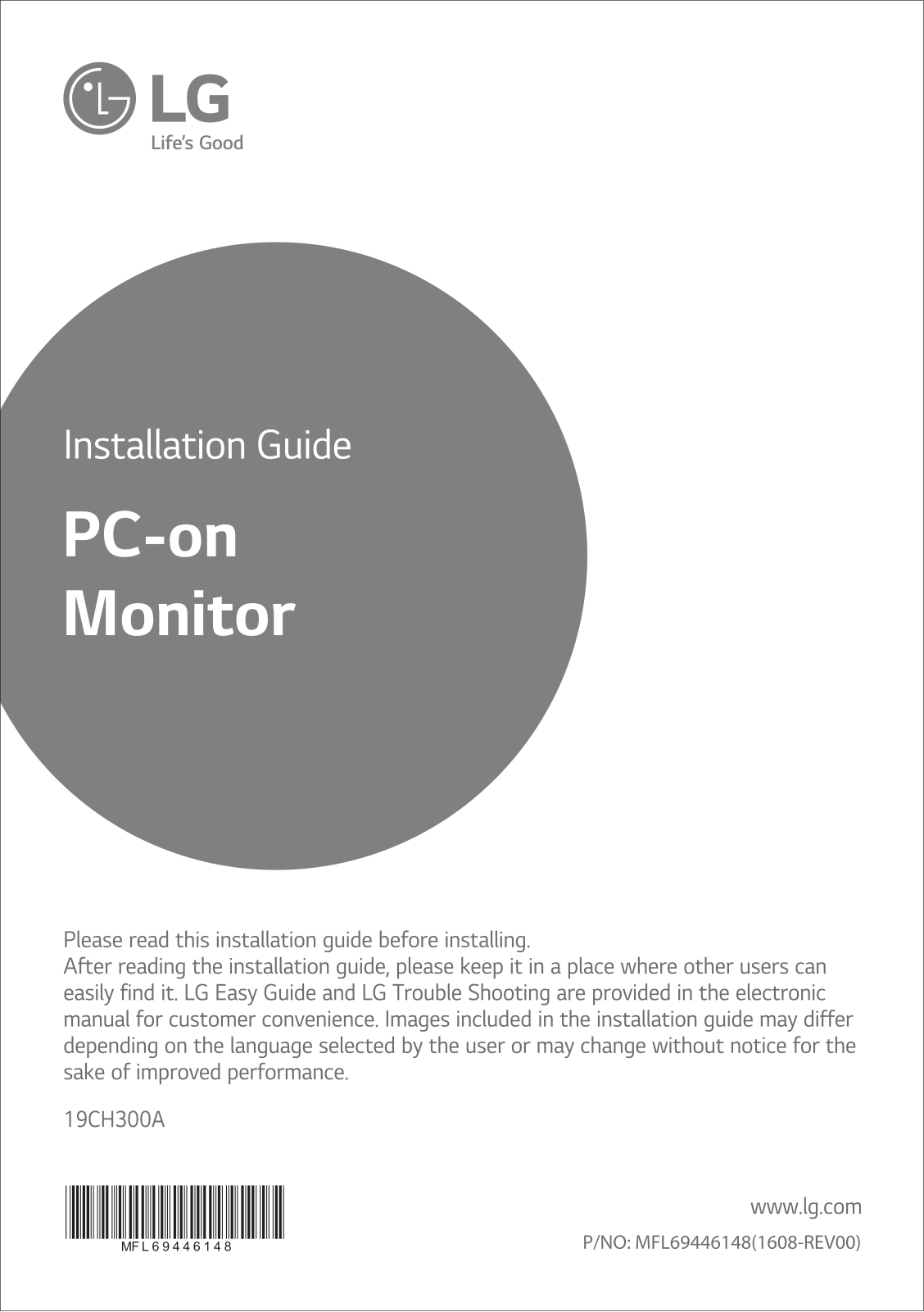 LG 19CH300A-B Owner’s Manual