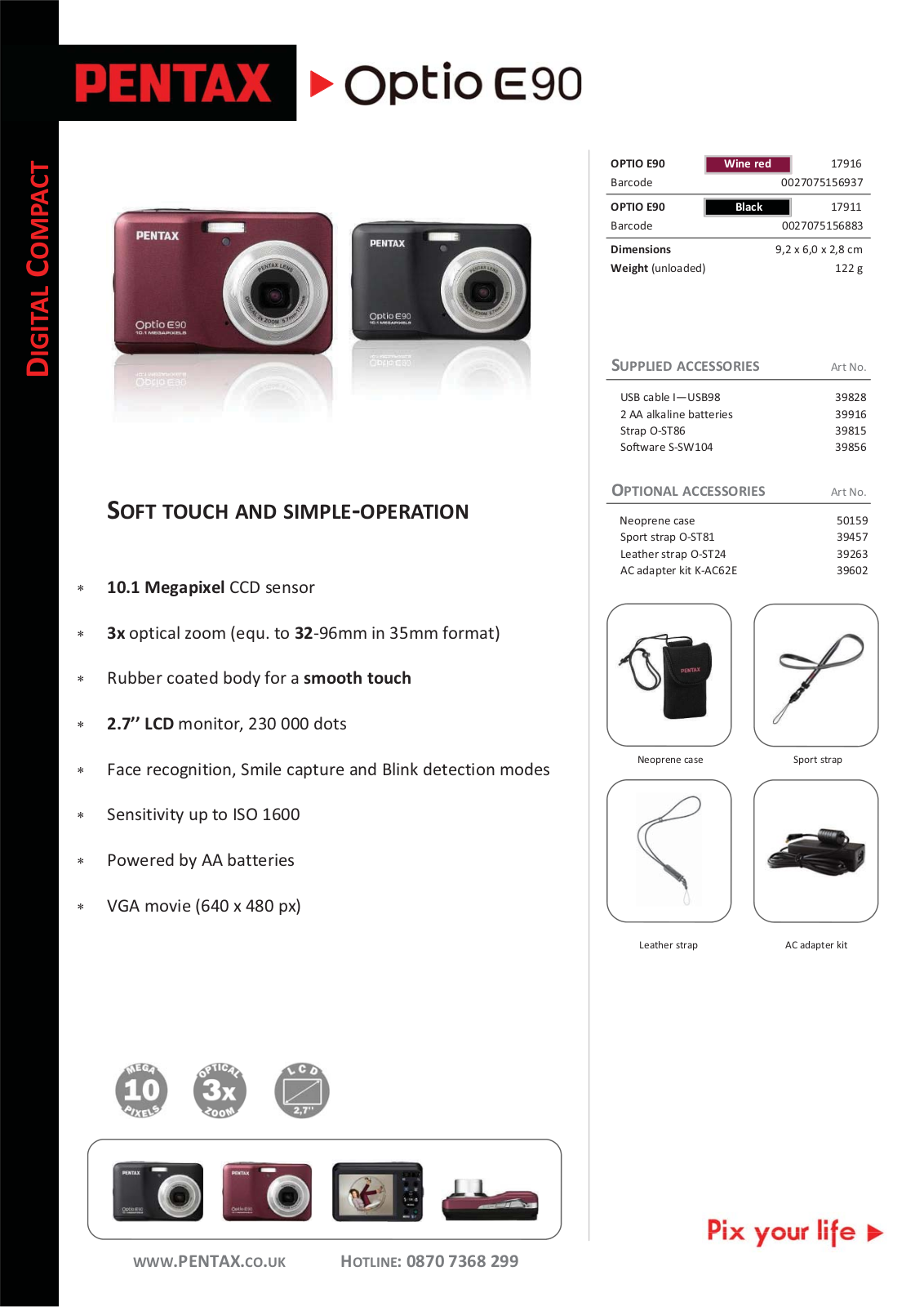 Pentax OPTIO E90 Brochure