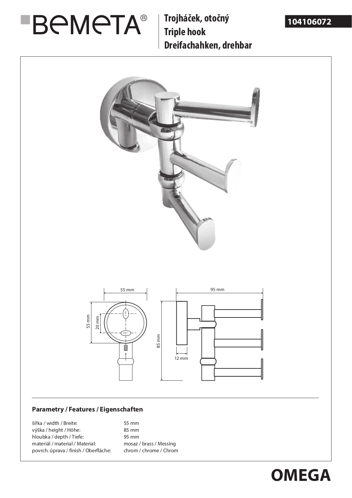 Bemeta Omega 104106072 User guide