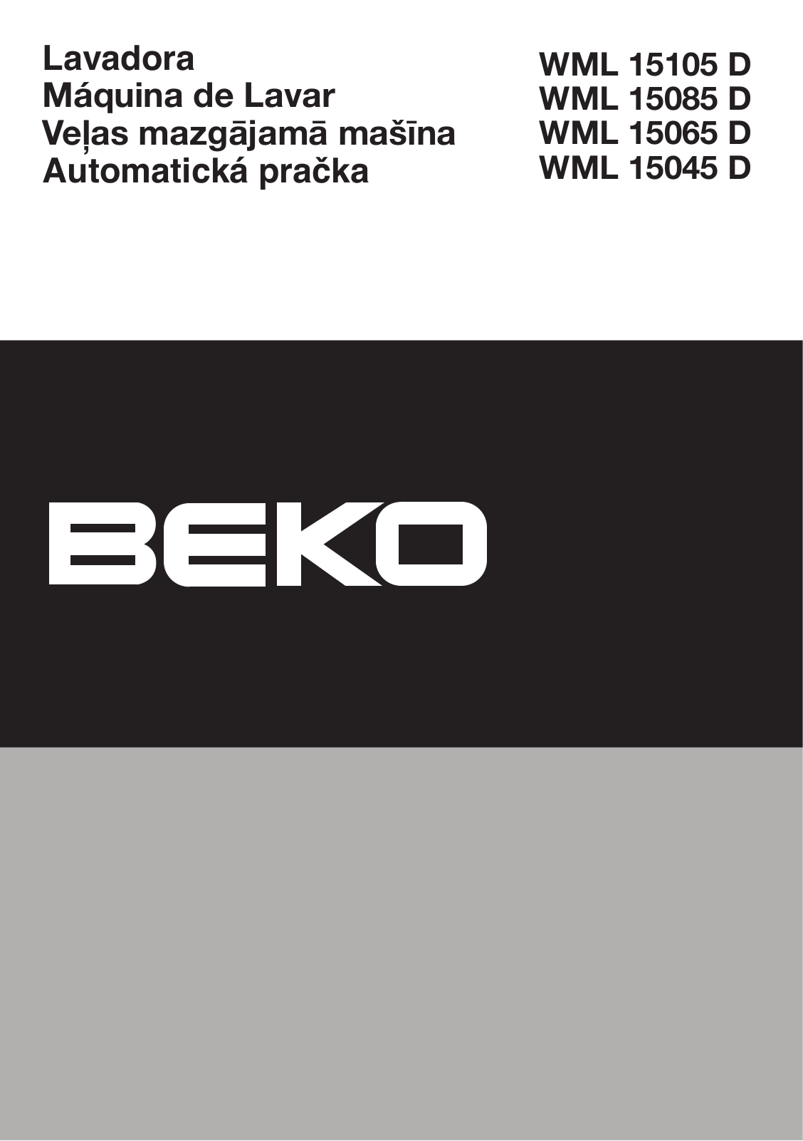 Beko WML15105D, WML15085D, WML15065D, WML15045D User Manual