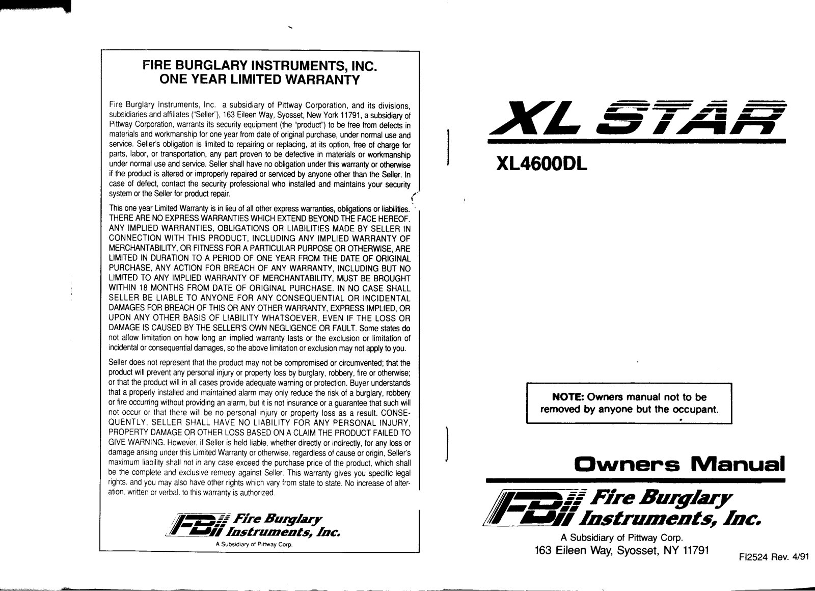 Fbii XL START XL4600DL User Manual