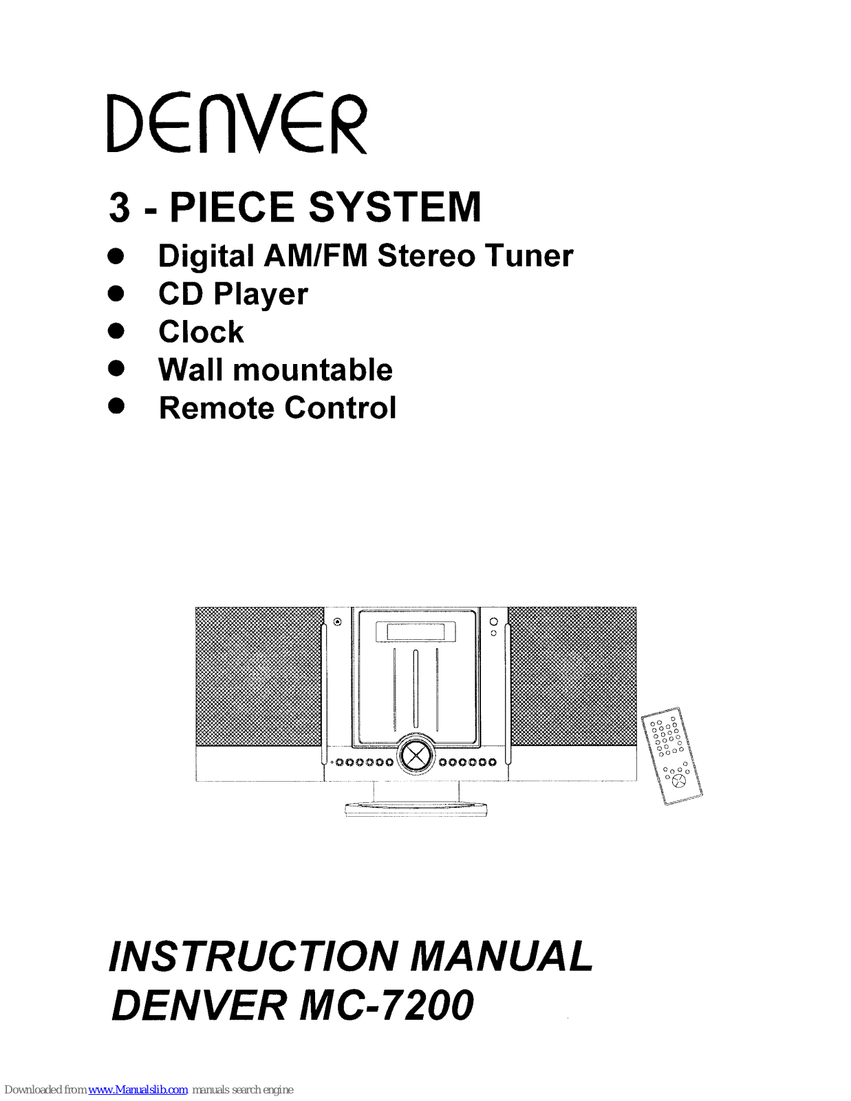 Denver MC-7200 Instruction Manual