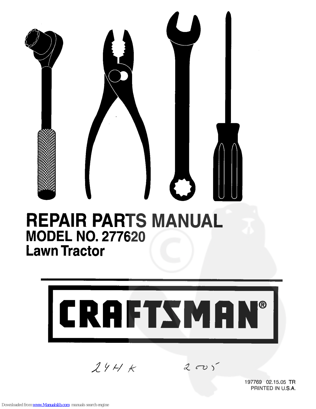 Craftsman 277620 Repair Parts Manual