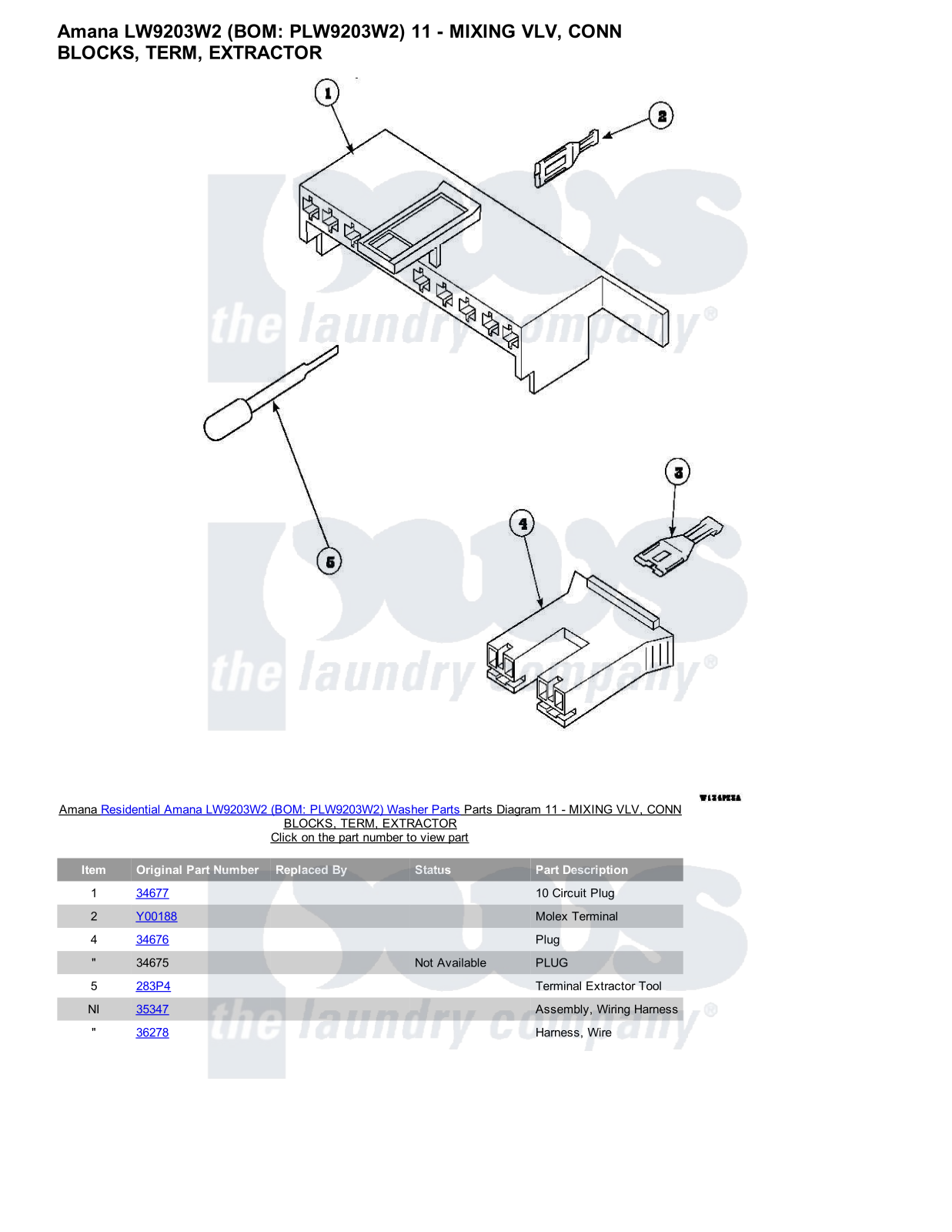 Amana LW9203W2 Parts Diagram