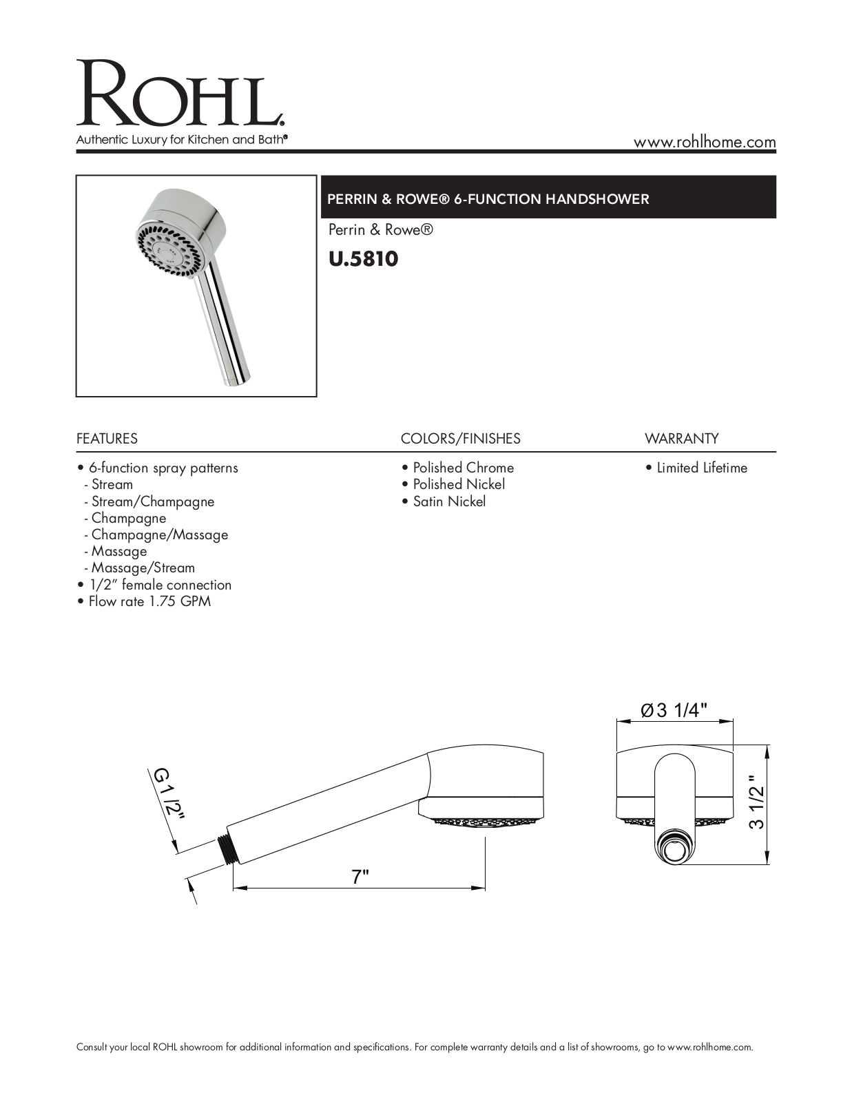 Perrin & Rowe PRWE1073 Specification - ManualMachine.com
