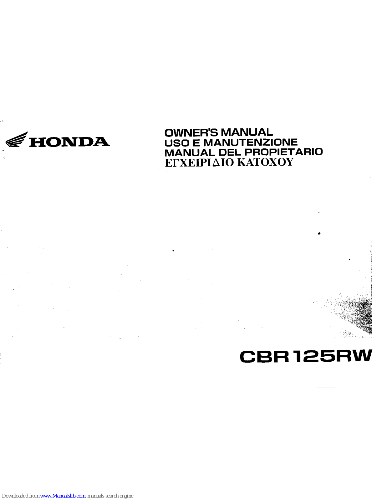 Honda CBR125RW Owner's Manual