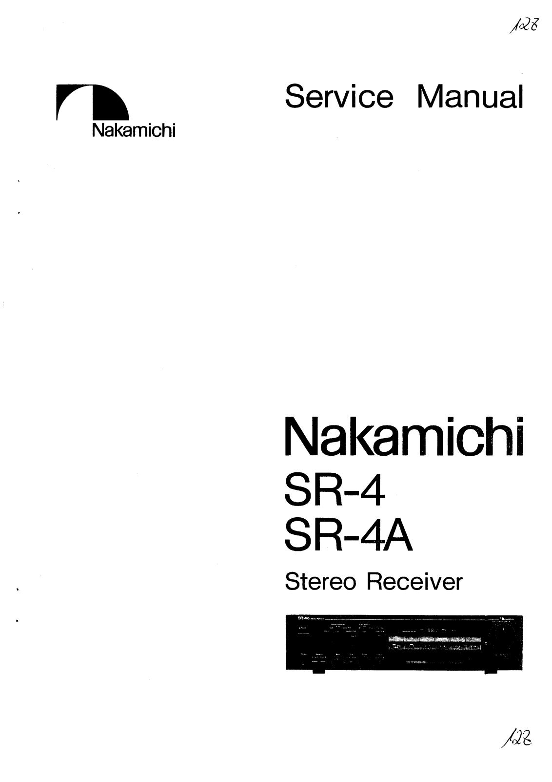 Nakamichi SR-4 Service manual