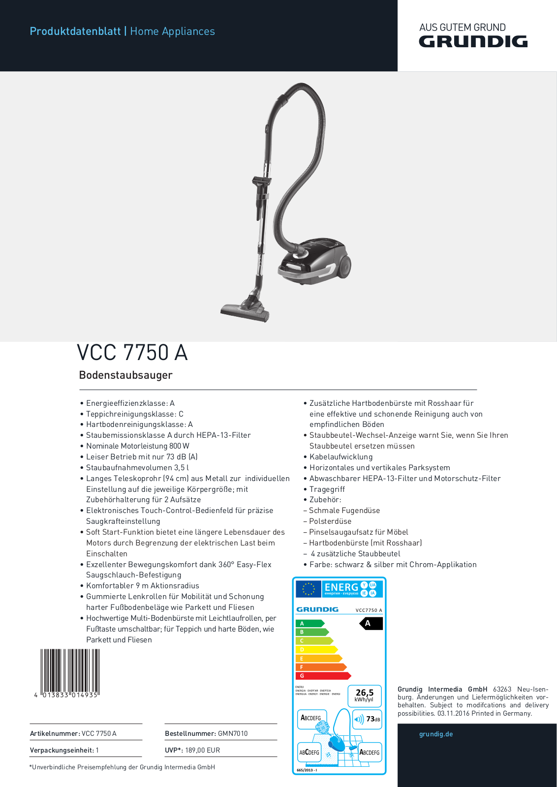 Grundig VCC 7750A Service Manual