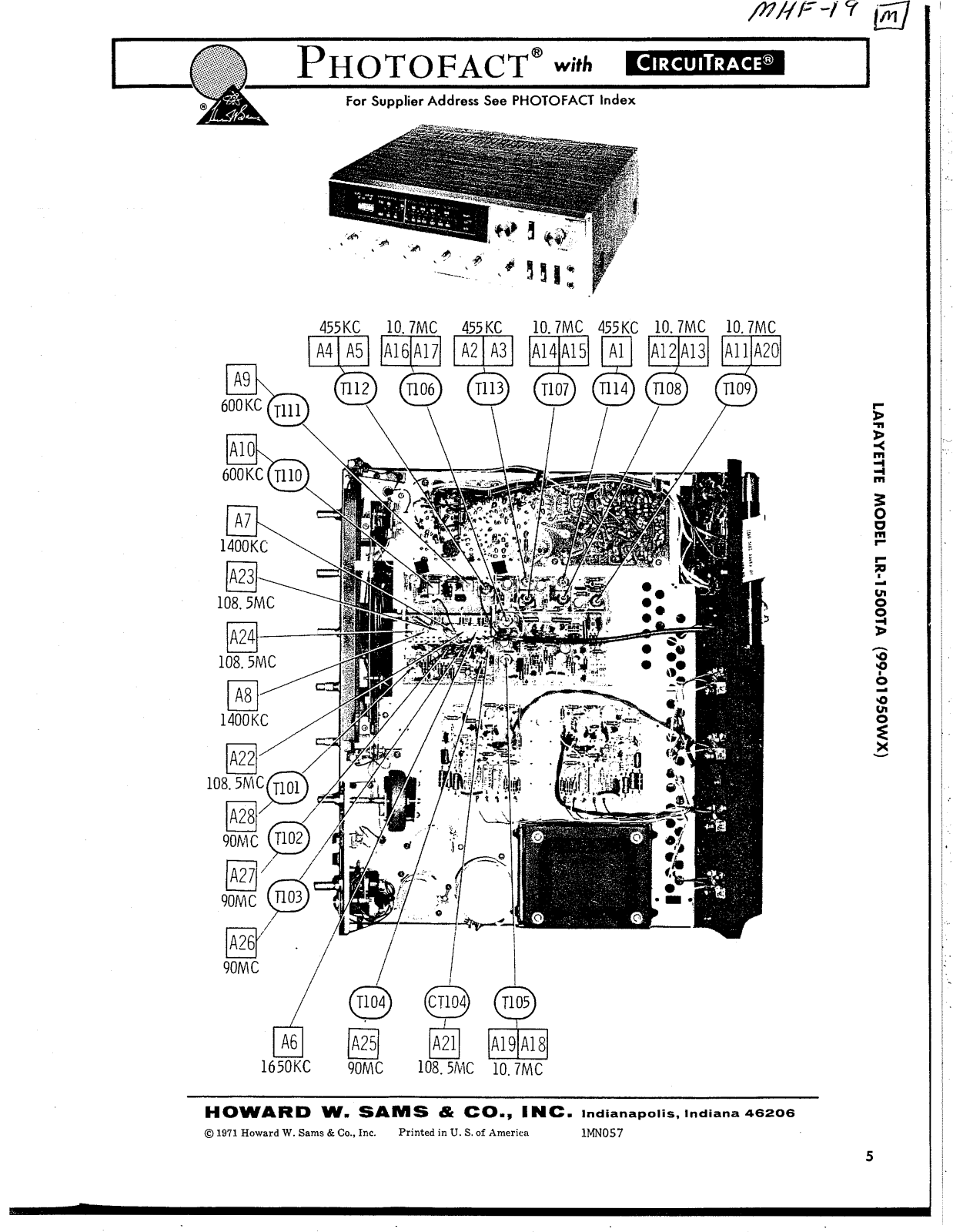 Lafayette LR-1500-TA Service manual