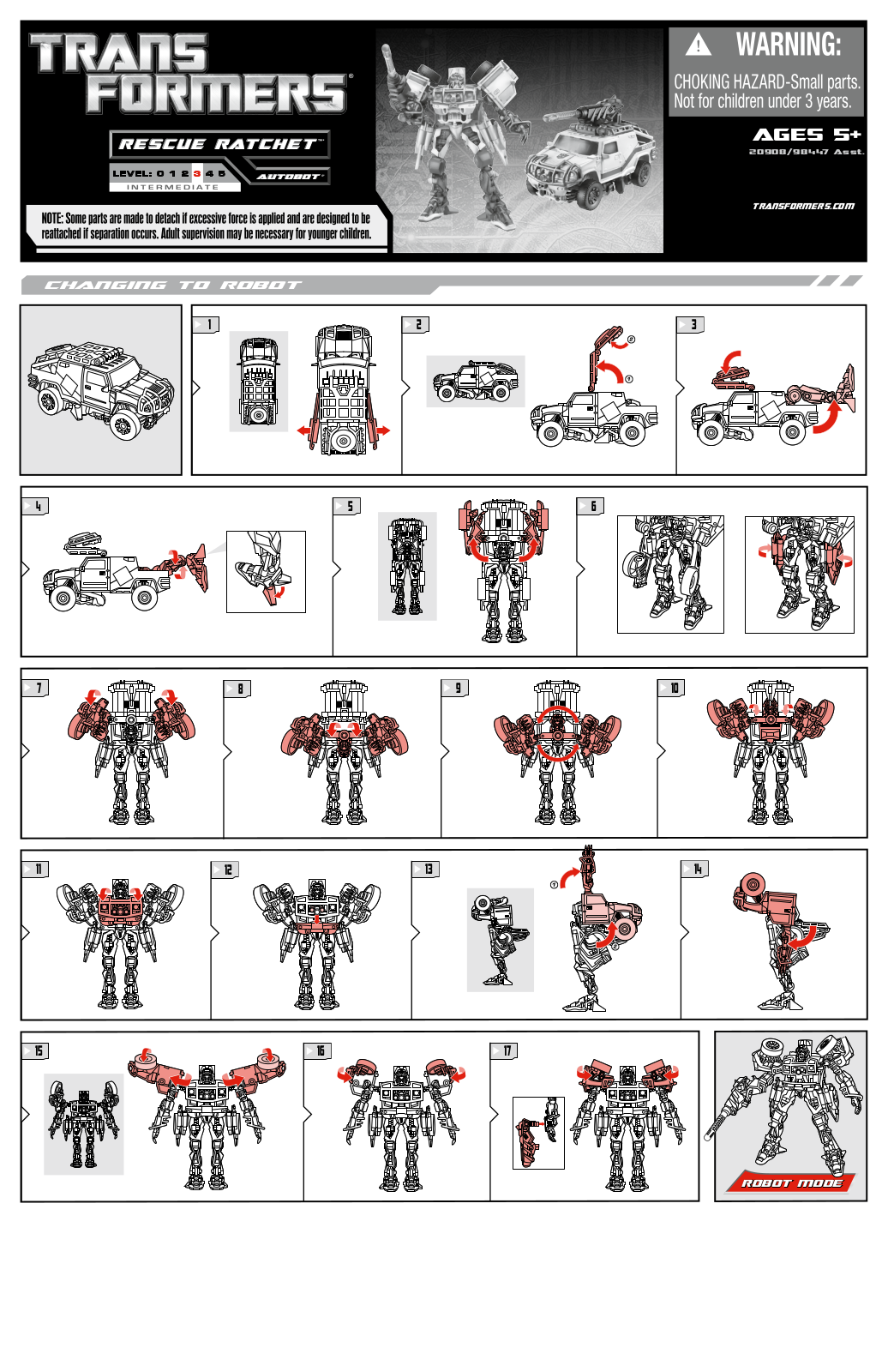 HASBRO Transformers Rescue Ratchet User Manual