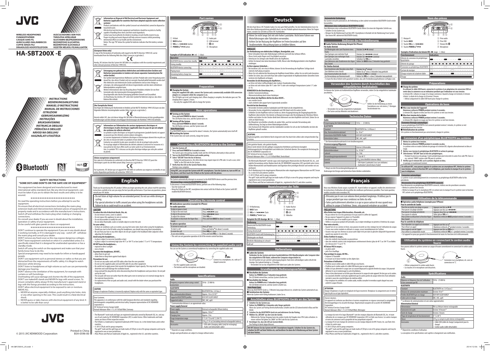 JVC HA-SBT200X User manual