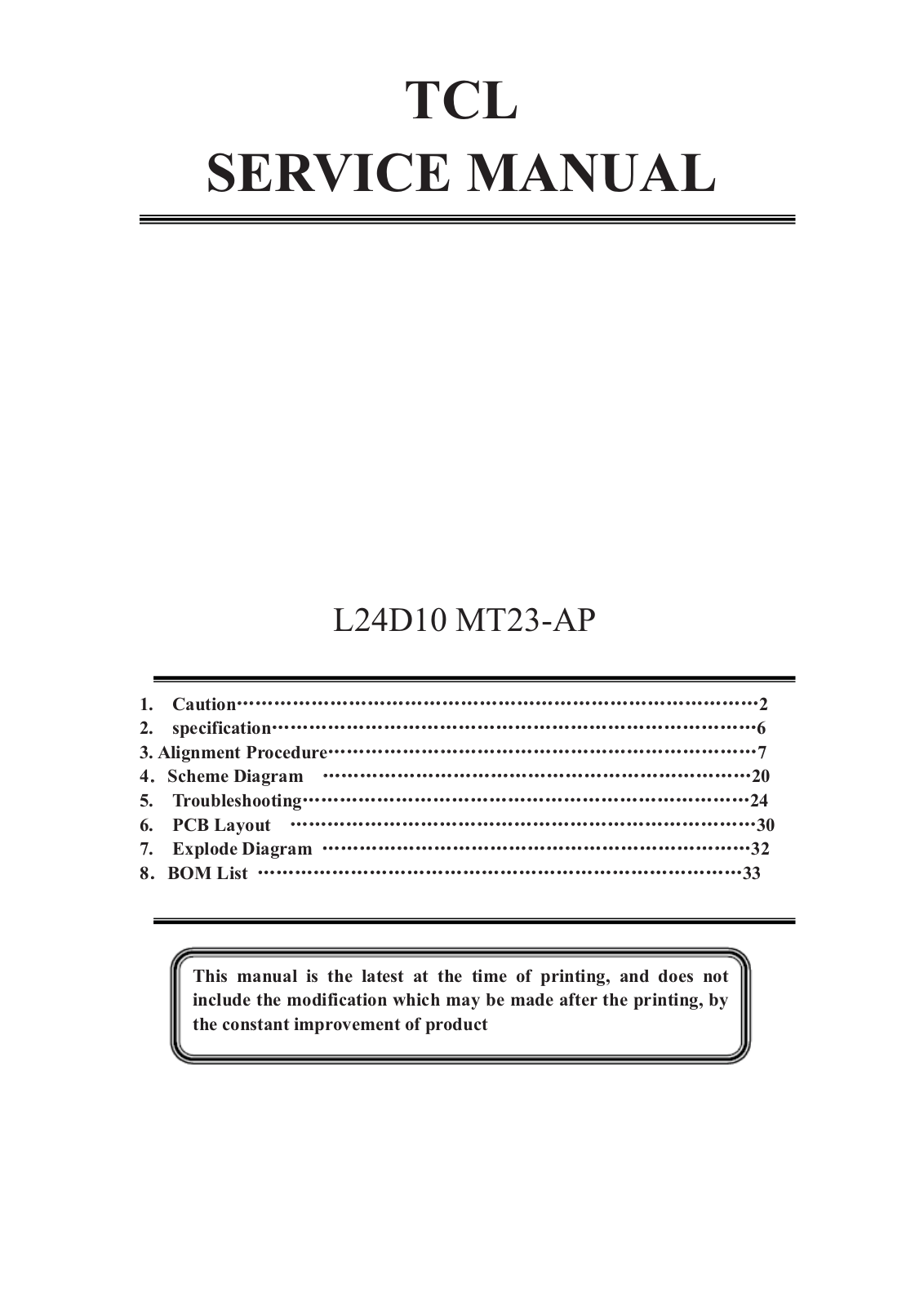 TCL L24D10, MT23-AP Schematic