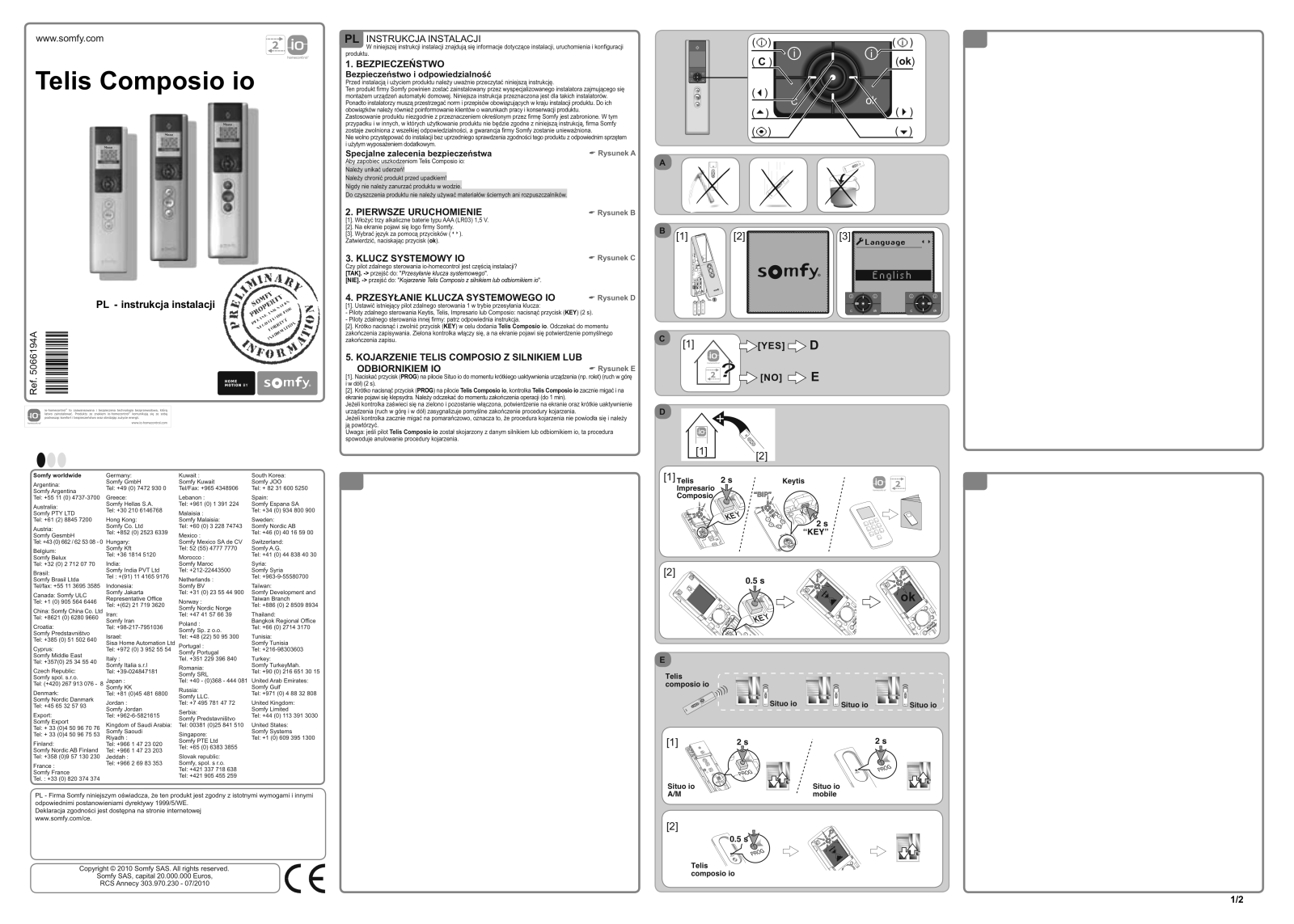 Somfy TELIS COMPOSIO IO User Manual