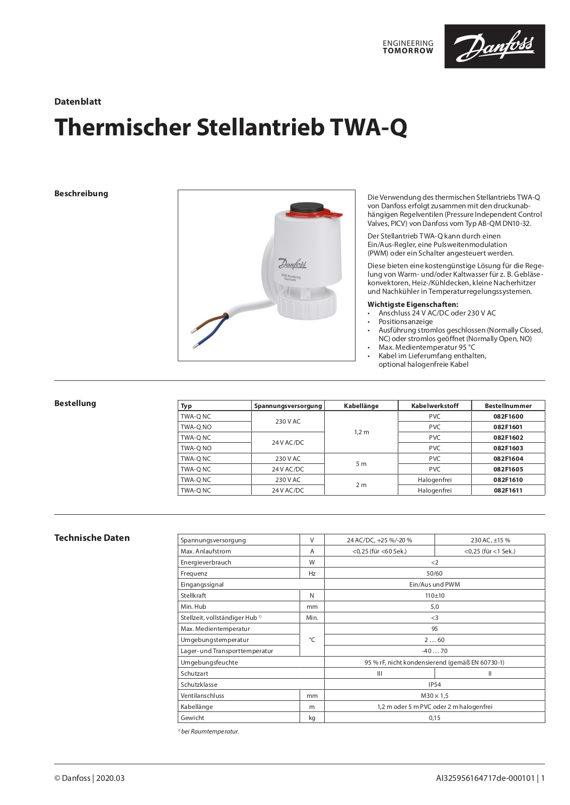 Danfoss TWA-Q Data sheet