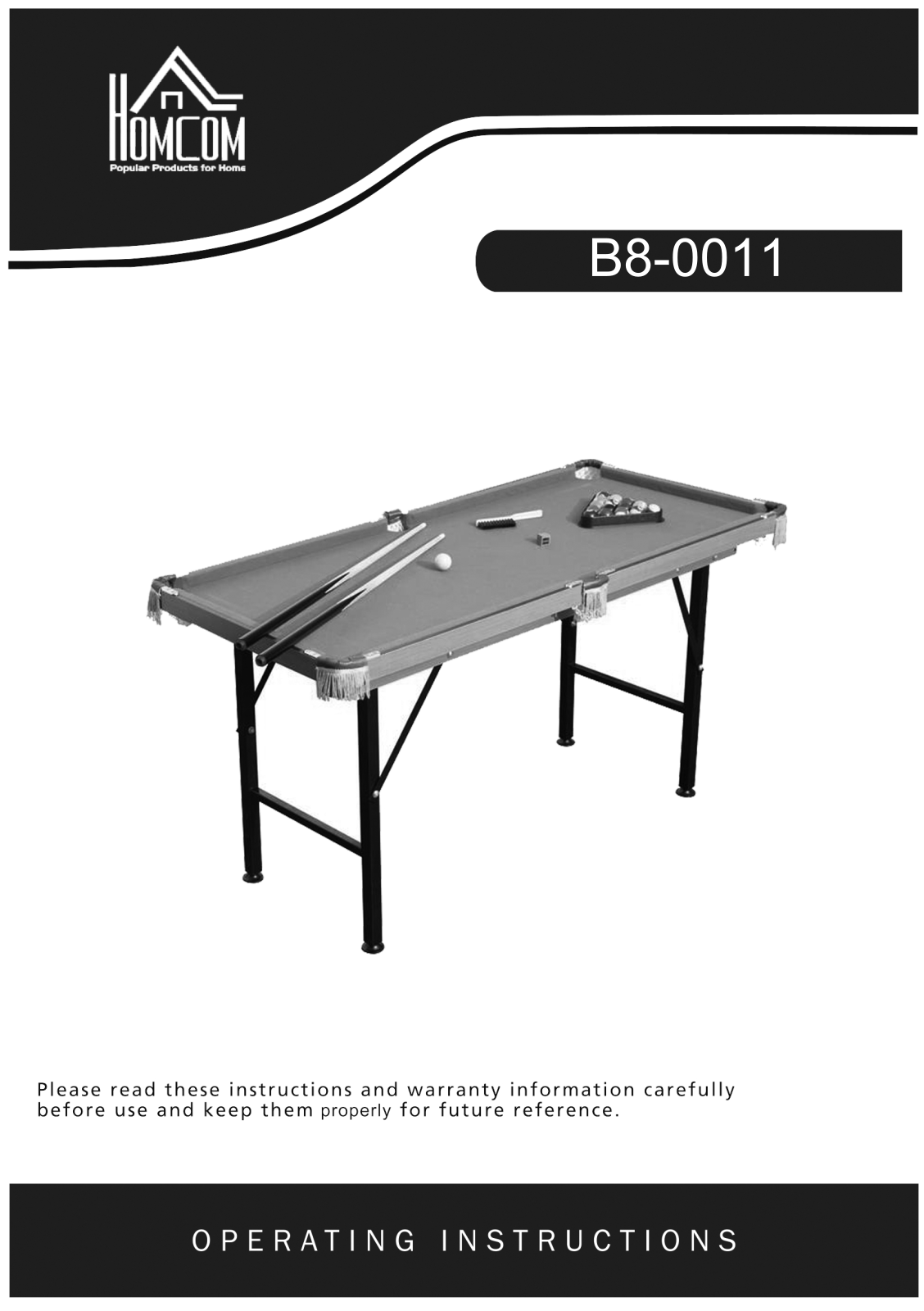 HomCom HMCO1443 Installation & Assembly - ManualMachine.com