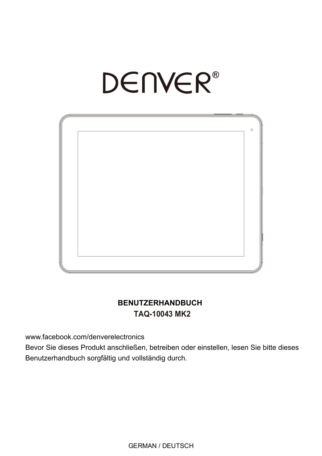 Denver TAQ-10043 mk2, TAQ-10043 User Manual