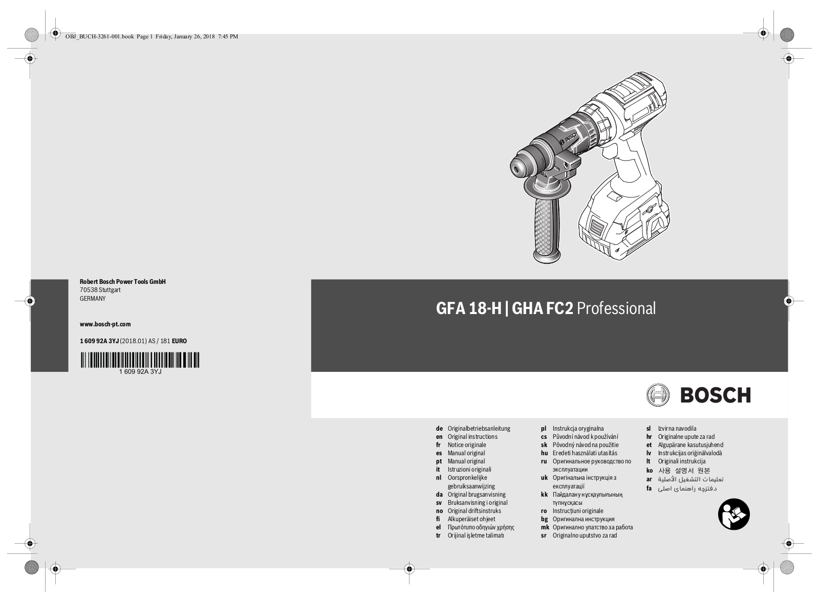 Bosch GFA 18-H, GHA FC2 User Manual