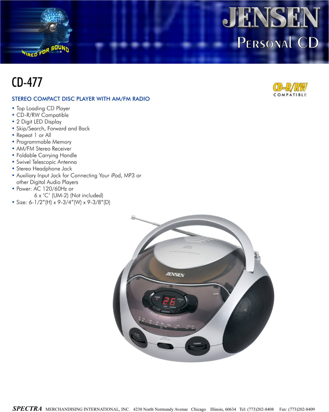 Jensen CD-477 User Manual