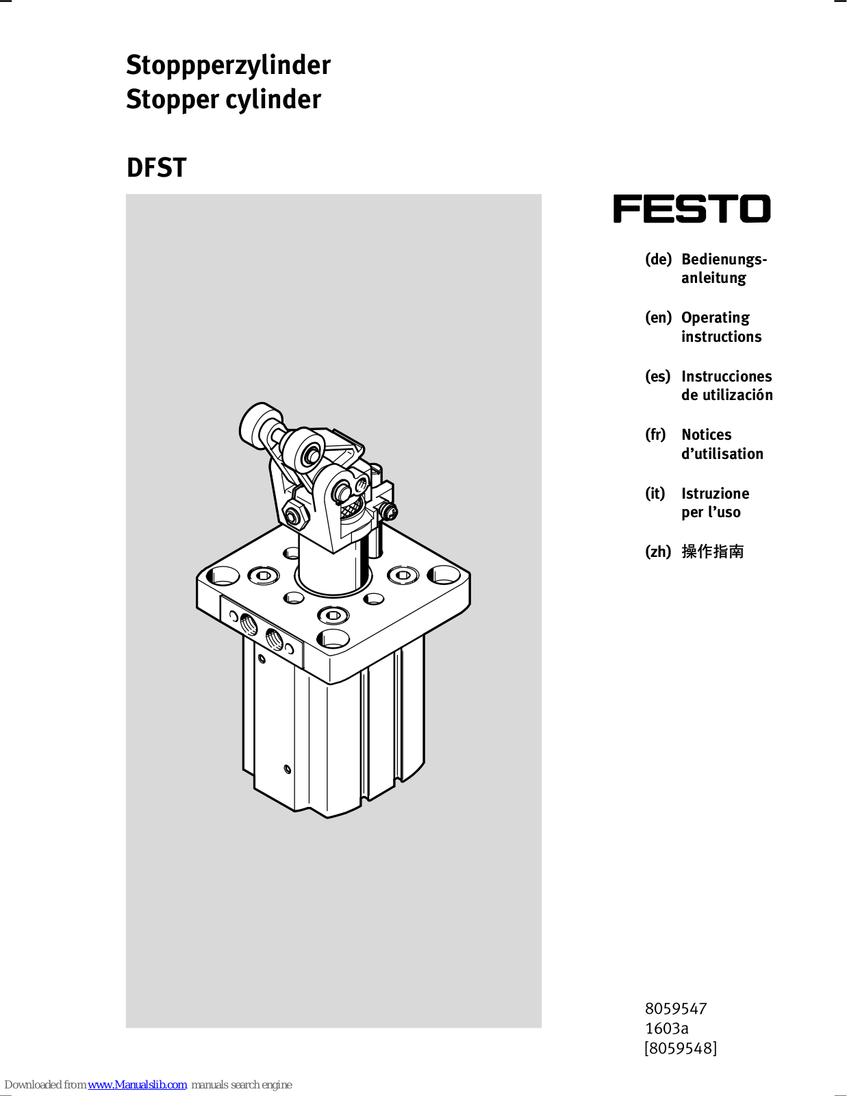 Festo DFST Series, DFST-63-30, DFST-50-30, DFST-80-40 Operating Instructions Manual - ManualMachine.com